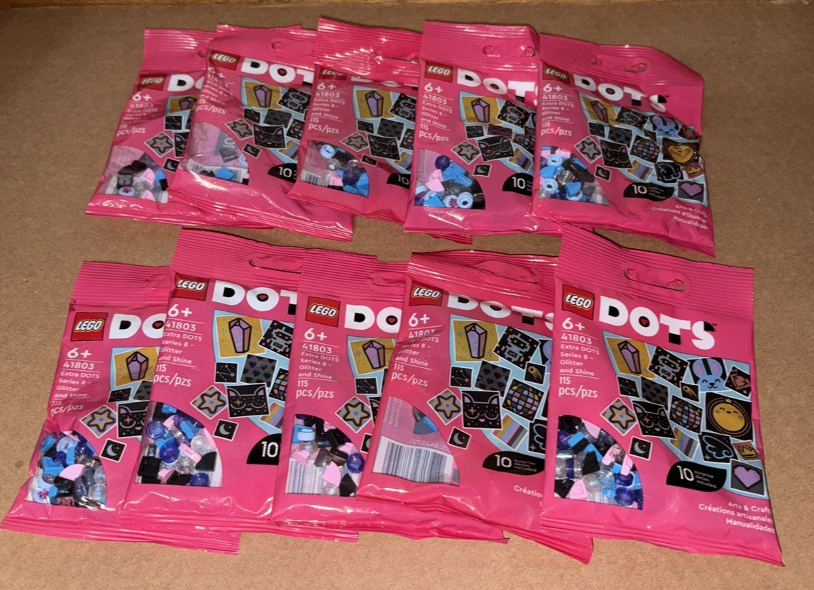 Lot of 10 - LEGO DOTS: Extra Dots Series 8-Glitter and Shine 41803  115 ea Poly
