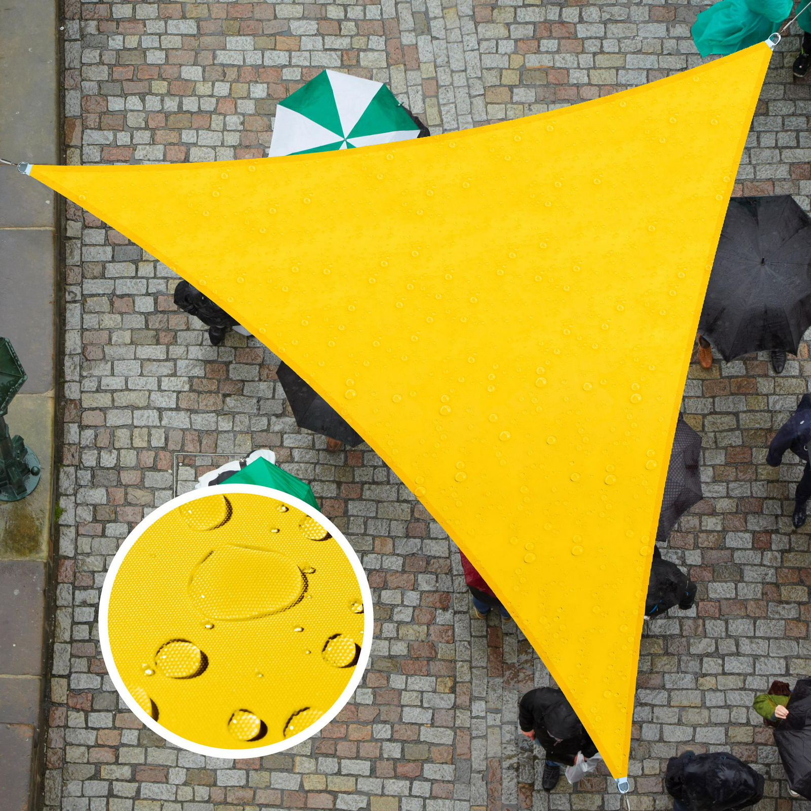 ColourTree Yellow Triangle Waterproof Sun Shade Sail Canopy Fabric Outdoor ColourTree Yellow Triangle Waterproof Sun Shade Sail Canopy Fabric Outdoor