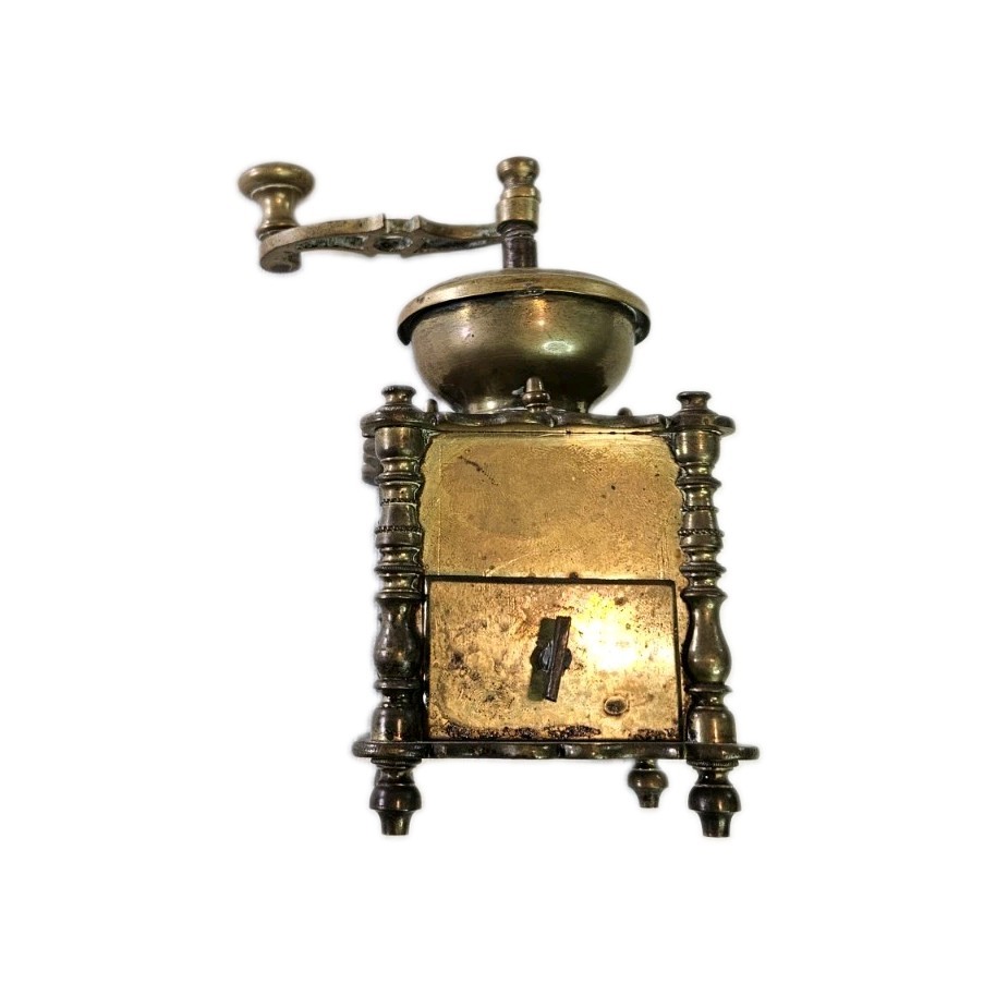 Vtg Brass Coffee Grinder Hand Crank Ornate Coffee Mill Drawer Aged Patina Ornate Vtg Brass Coffee Grinder Hand Crank Ornate Coffee Mill Drawer Aged Patina Ornate