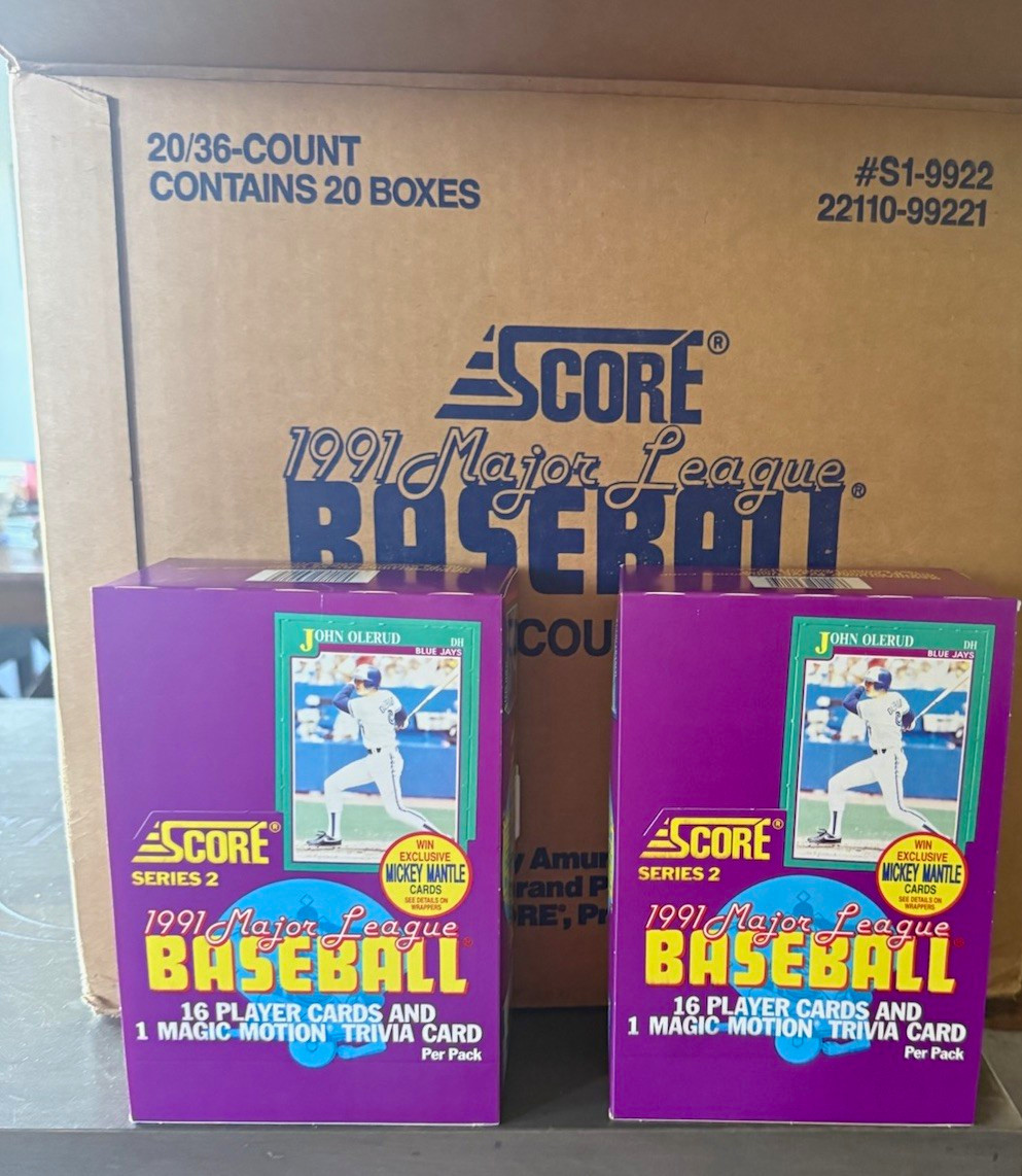 1991 Score Baseball Series 2 Unopened Wax Box Look For Mickey Mantle Autos 1991 Score Baseball Series 2 Unopened Wax Box Look For Mickey Mantle Autos