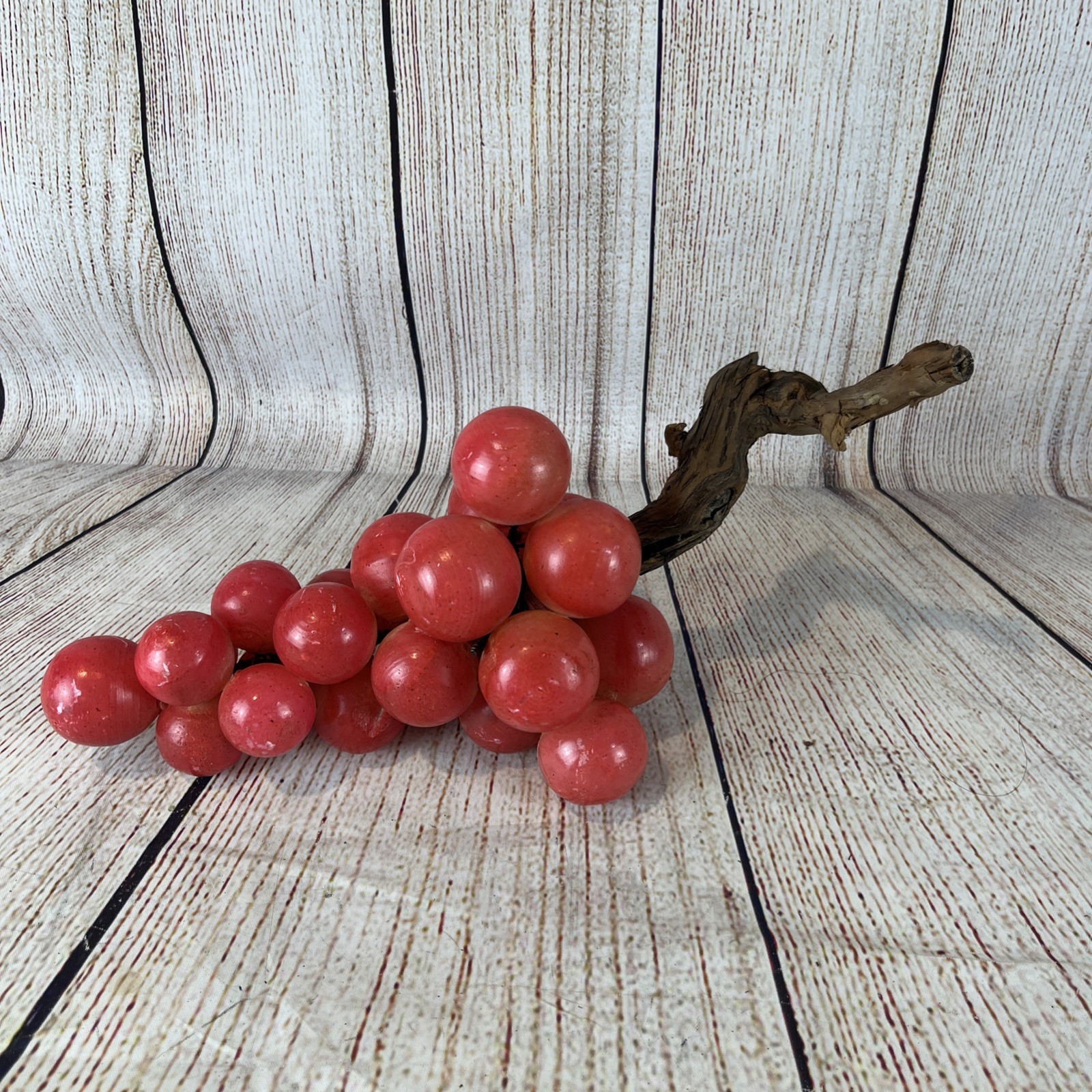 Early Vintage Antique Italian Stone Fruit Alabaster Salmon Pink Grapes Large Early Vintage Antique Italian Stone Fruit Alabaster Salmon Pink Grapes Large