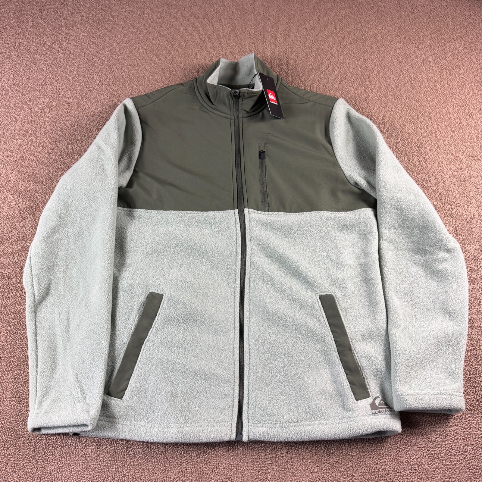 Quicksilver Men\'s Polar Fleece Jacket Green Size Small NWT MSRP $120