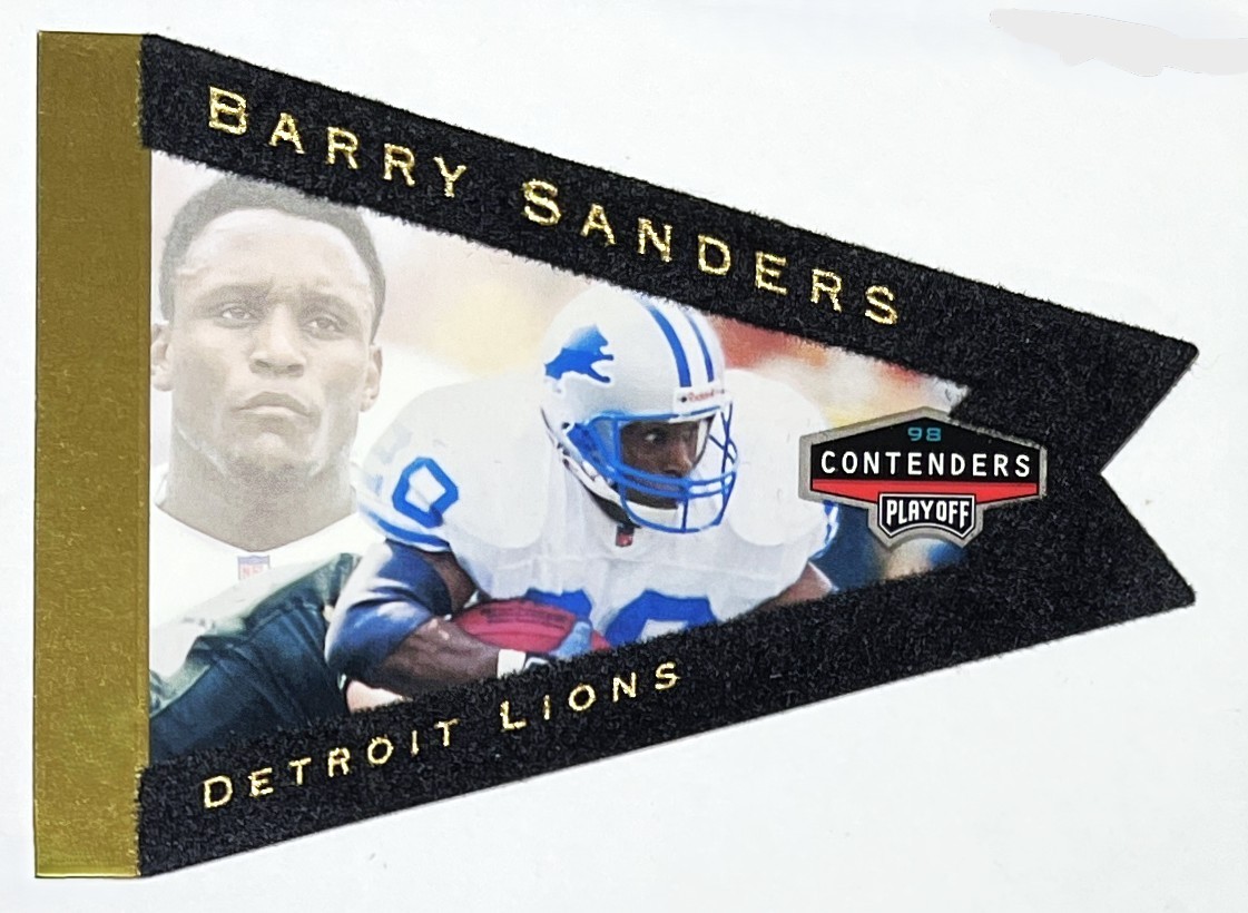 1998 Playoff Contenders Pennants Gold Foil #35 - BARRY SANDERS - #13/98
