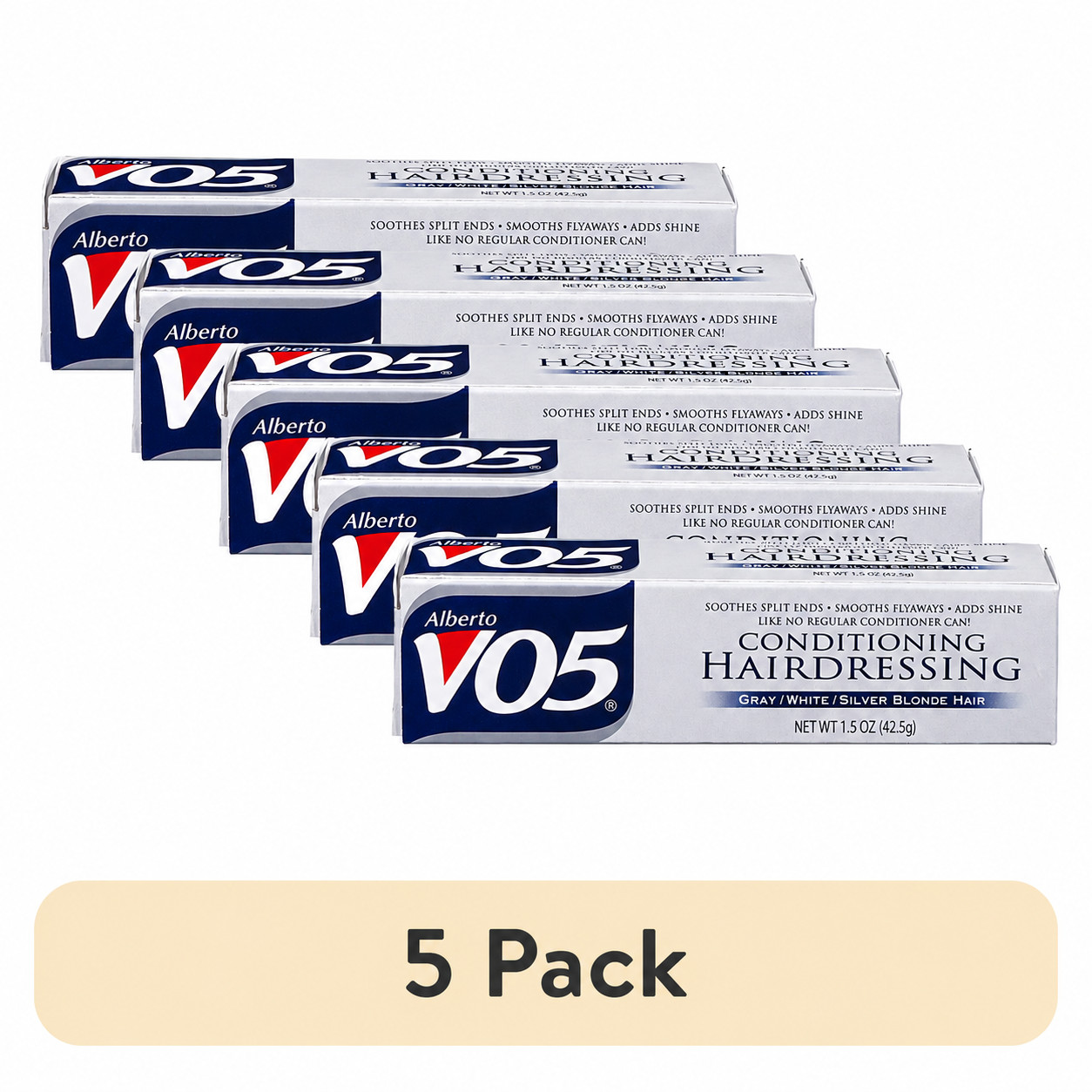 5 pack - Alberto VO5 Gray/White/Silver Blonde Conditioning Hairdressing 1.5oz