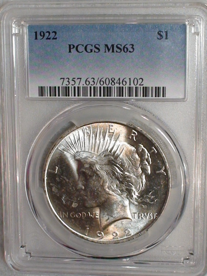 1922 P Peace Silver Dollar PCGS MS63 UNCIRCULATED $1 Coin BUY IT NOW