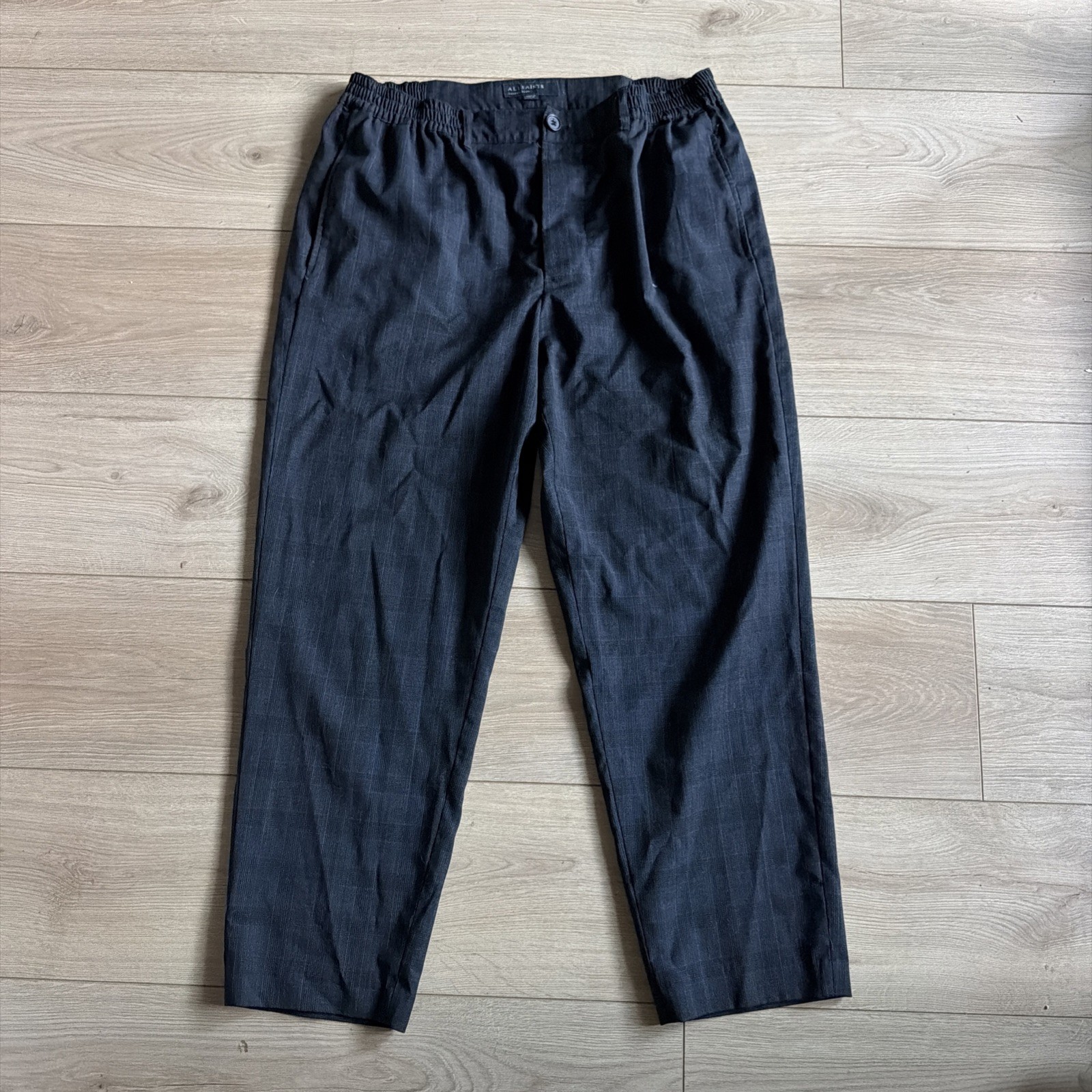 All Saints Pants 34 Tonal Check Plaid Trousers Wool