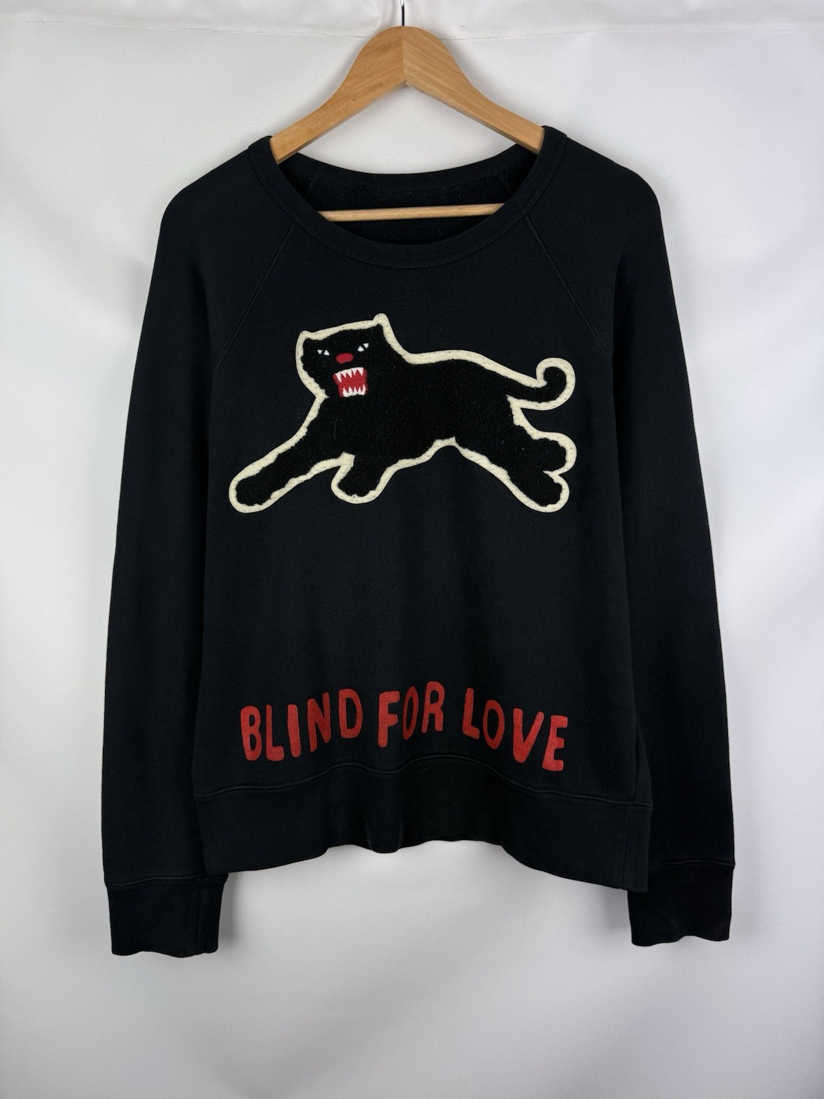 Gucci Unisex Blind For Love Panther Crew Neck Cotton Jersey Sweatshirt Pullover