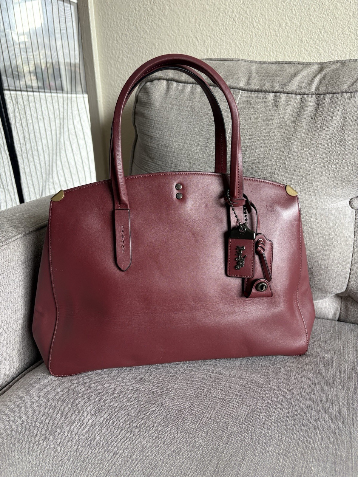 Coach 1941 Cooper Carryall 22821 Bordeaux Glove-tanned Leather Tote Satchel Bag