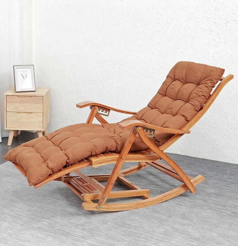 Adjustable Rocking Chair Folding Bamboo Recliner Backyard Porch Sofa Adjustable Rocking Chair Folding Bamboo Recliner Backyard Porch Sofa