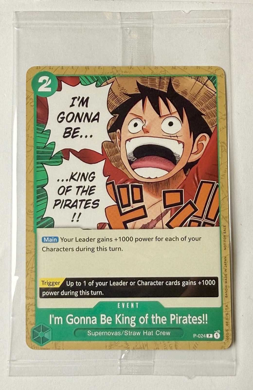 2022 One Piece I’m Gonna Be King of the Pirates P-024 Pirate Party Vol. 1 Sealed
