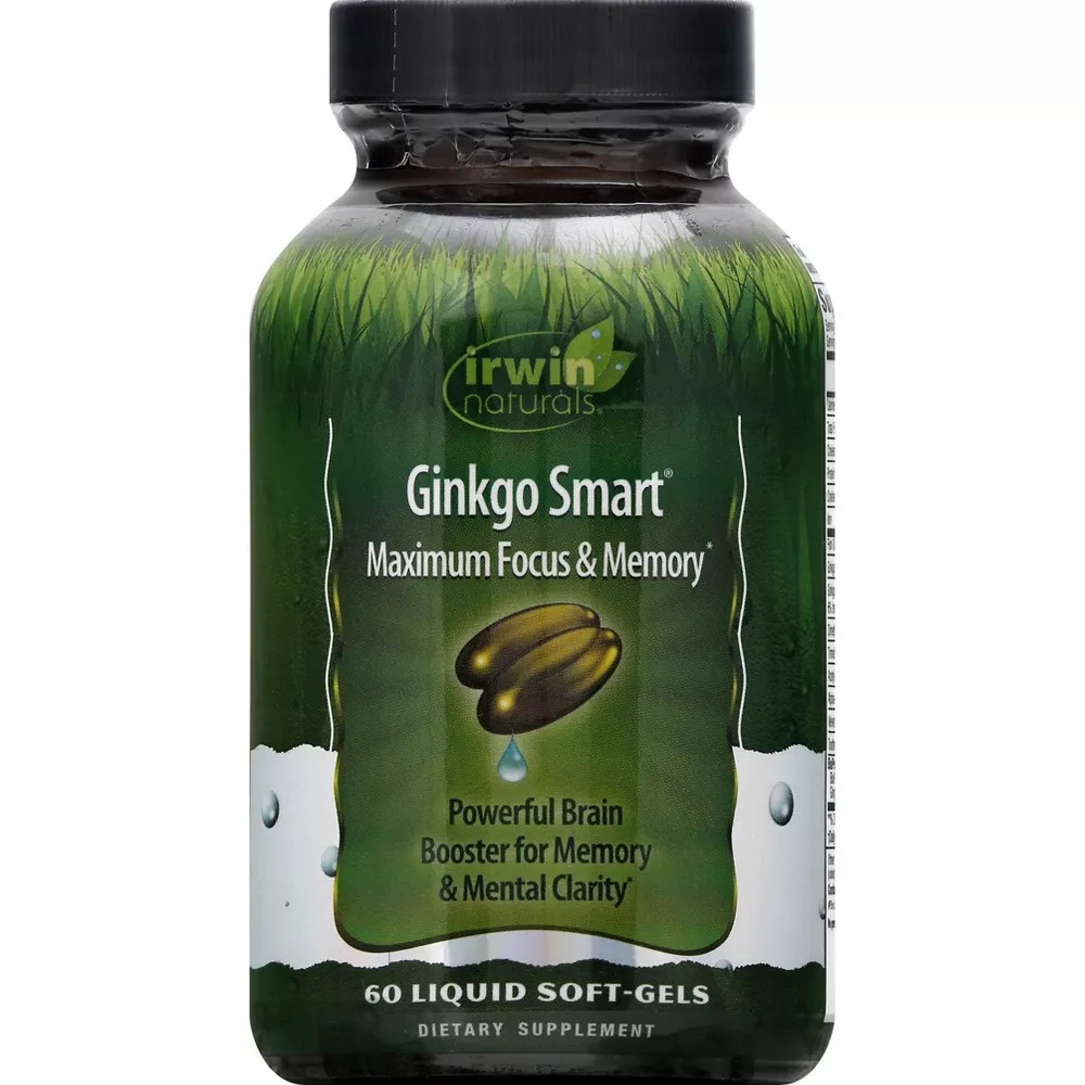 Irwin Naturals Ginkgo Smart Maximum Focus & Memory Clarity (60 Liquid Soft-Gels)