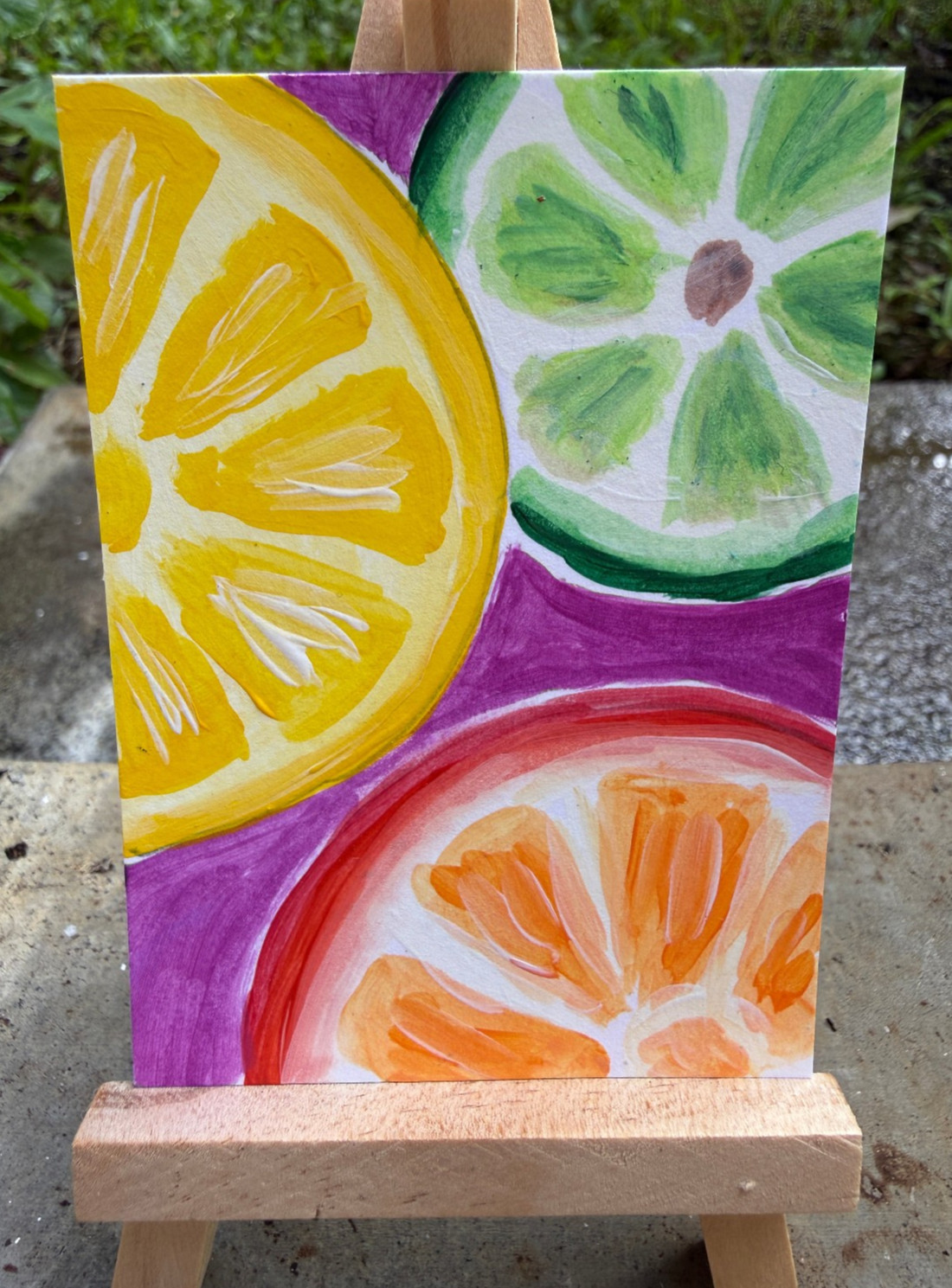 ACEO/ATC Original Acrylic 3.5x2.5 Fruit Painting \