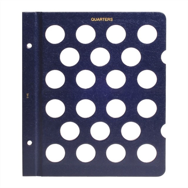 Whitman Blue Album Blank Page For US Quarter Coins 22 Ports Holes Long Term New