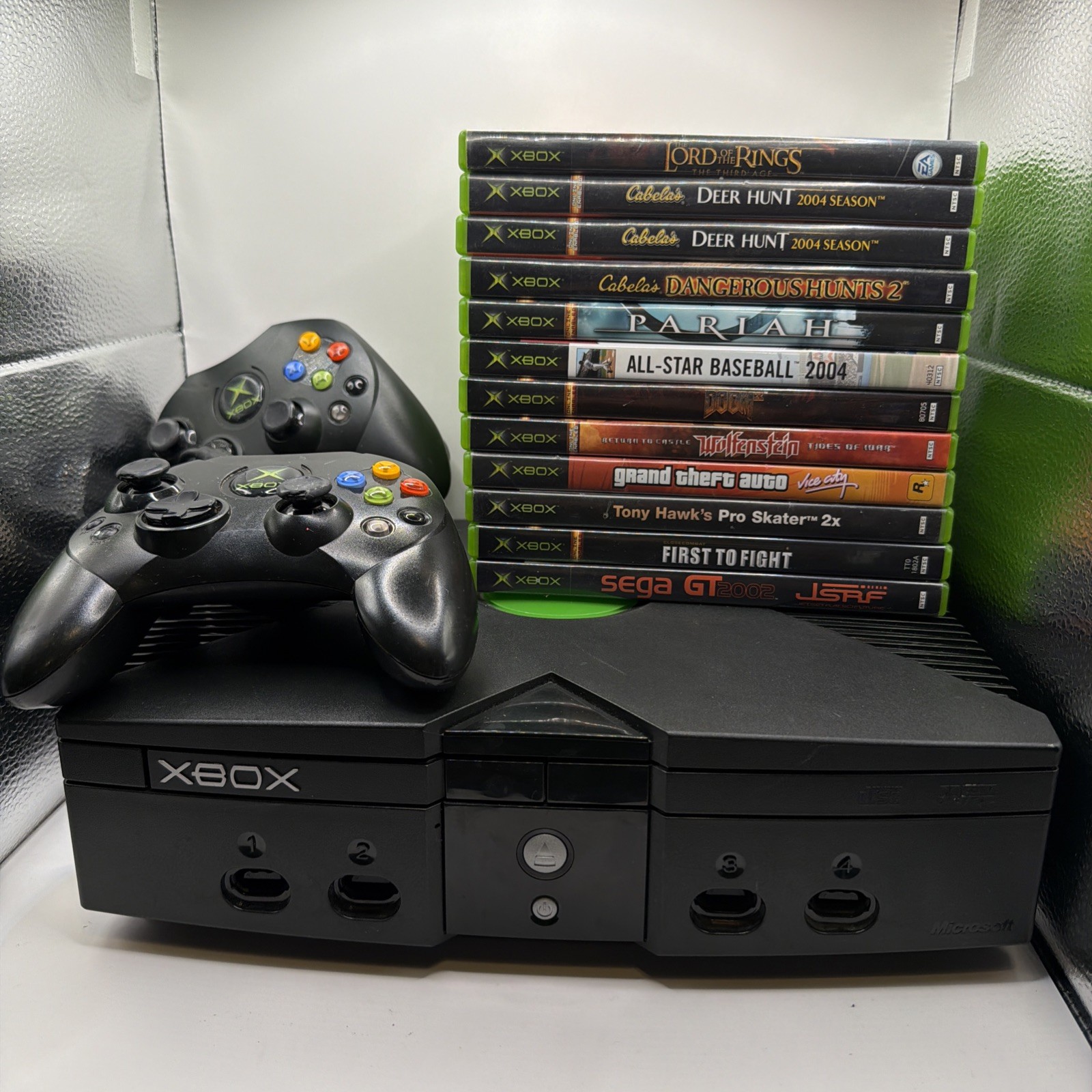 Original Microsoft Xbox Console For Parts Repair w 2 controllers/ 12 games Original Microsoft Xbox Console For Parts Repair w 2 controllers/ 12 games