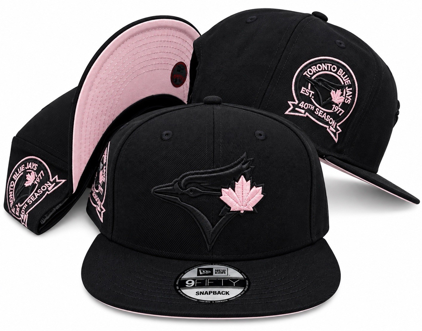 Toronto Blue Jays New Era 9FIFTY 40th Season Snapback Hat Black Pink Toronto Blue Jays New Era 9FIFTY 40th Season Snapback Hat Black Pink