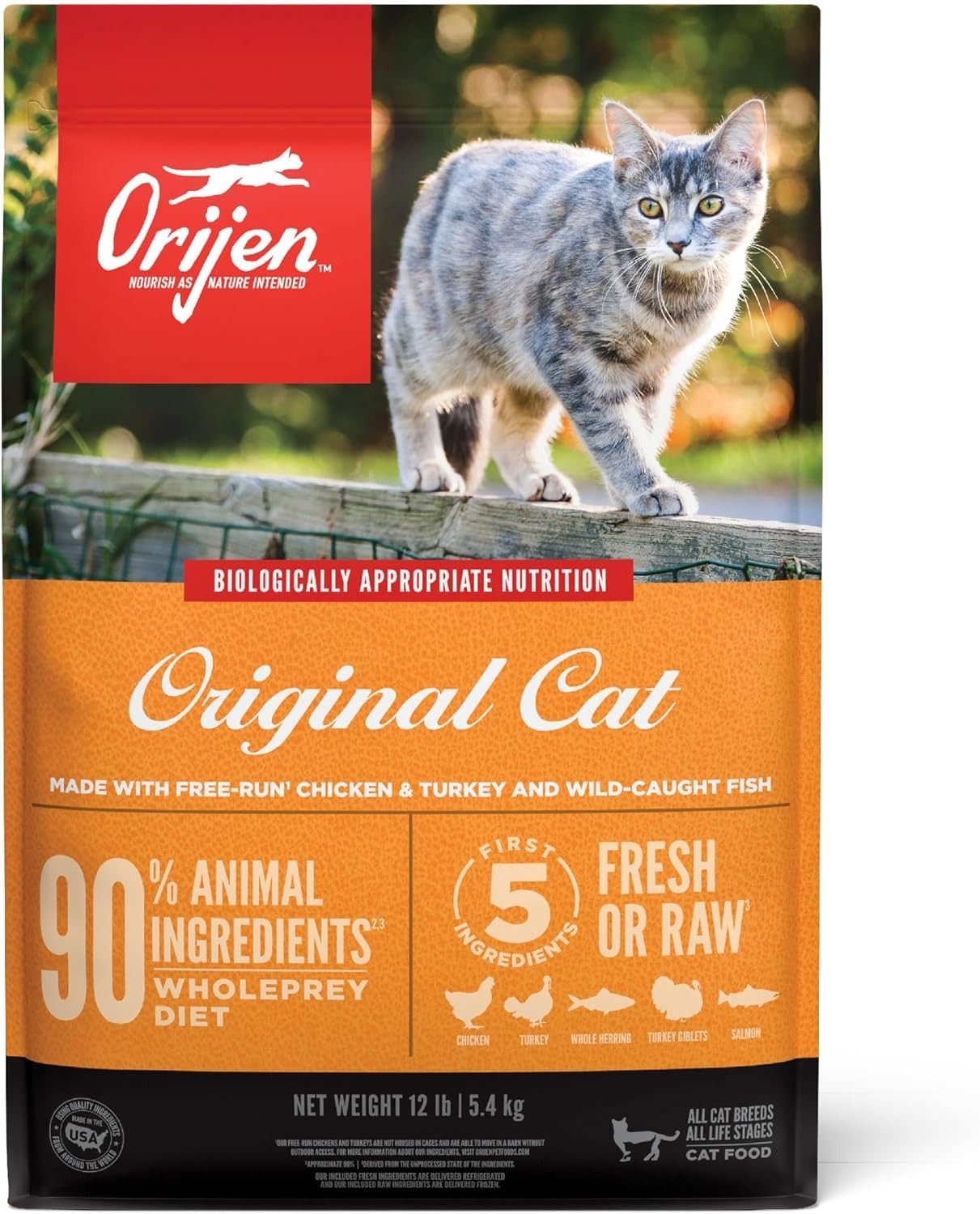 ORIJEN Original Grain-Free Dry Cat Food, 12-lb bag USA ORIJEN Original Grain-Free Dry Cat Food, 12-lb bag USA