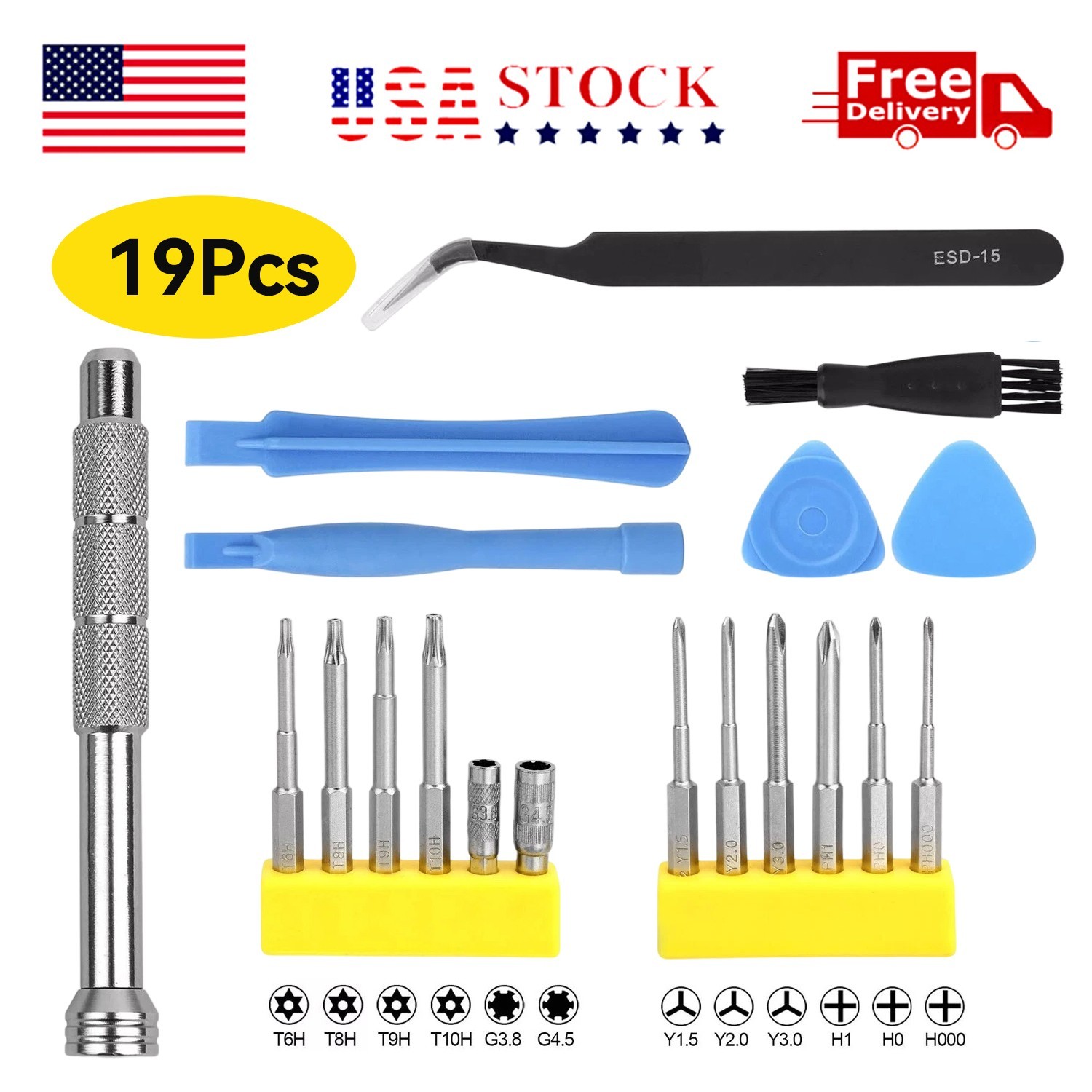 19pc Console Repair Tool Kit Screwdriver Set for PS5 Xbox Series X/S PS4 Switch