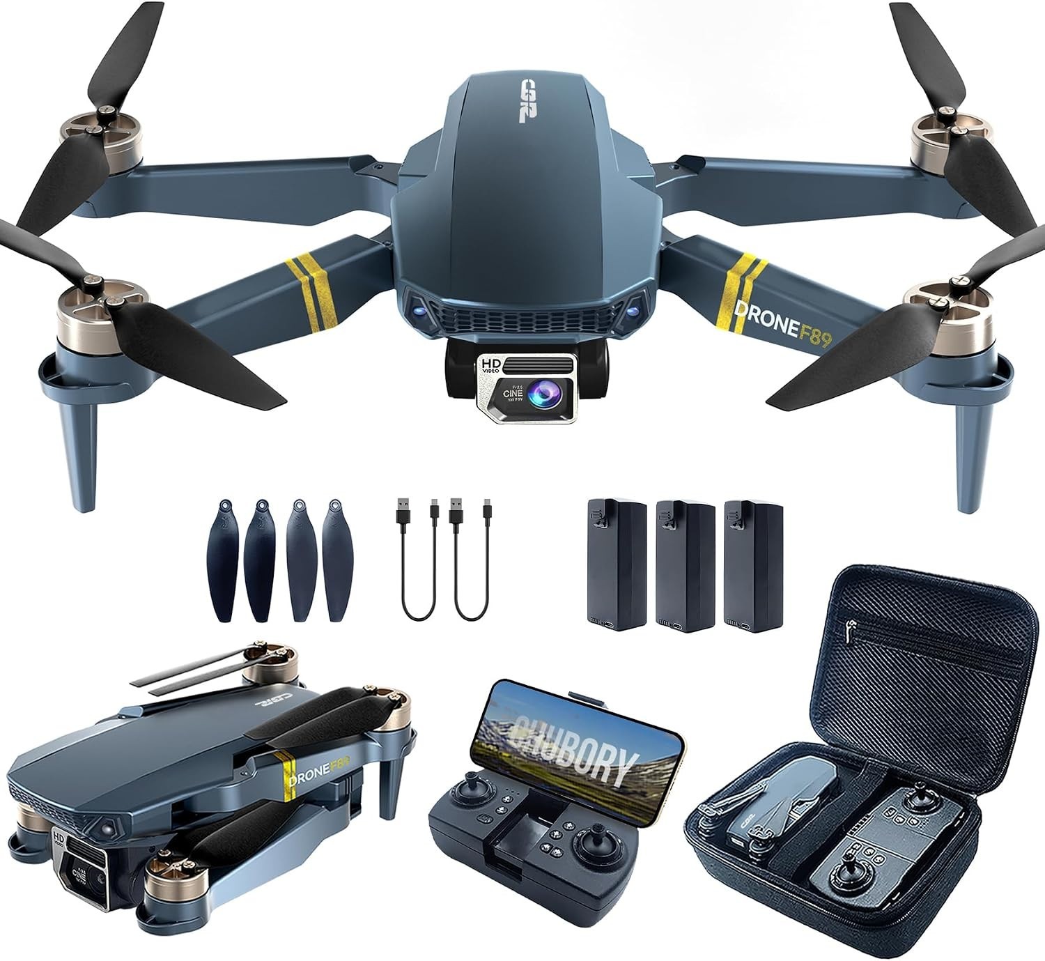 4K Drone with Camera 2650FT Range 84Min Flight 3 Batteries Brushless Motor WiFi