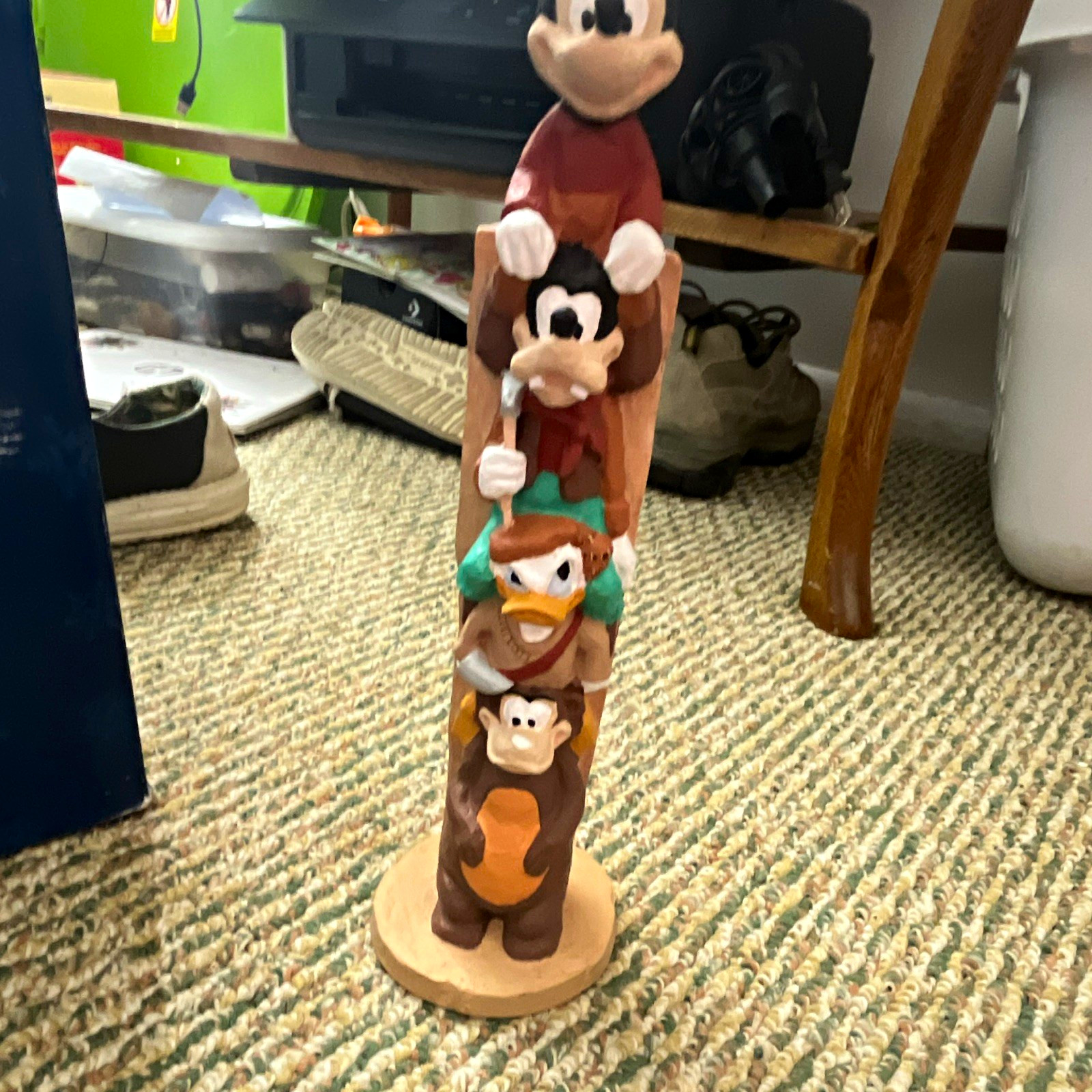 Disney Mickey Mouse & Friends Stacked Totem Figurine w/ Wood Base Disney Mickey Mouse & Friends Stacked Totem Figurine w/ Wood Base