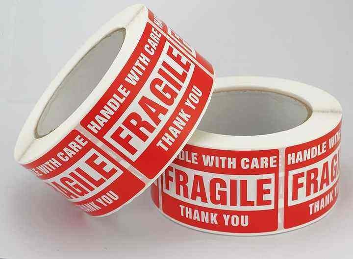 Fragile Handle with CARE 2000 Stickers High Quality Strong BPA free 4 rolls