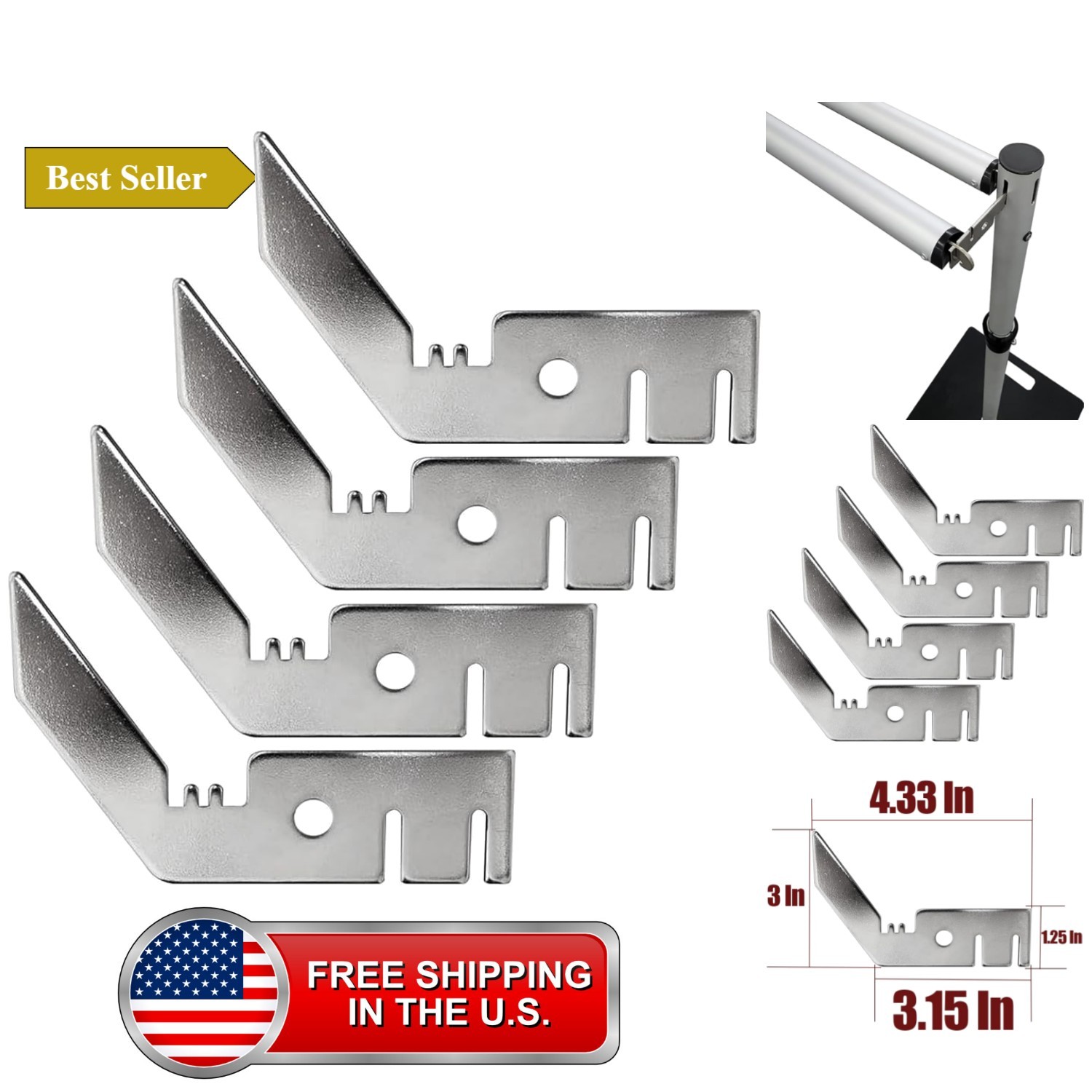 4Pcs Double Crossbar Hanger, 3\ 4Pcs Double Crossbar Hanger, 3\