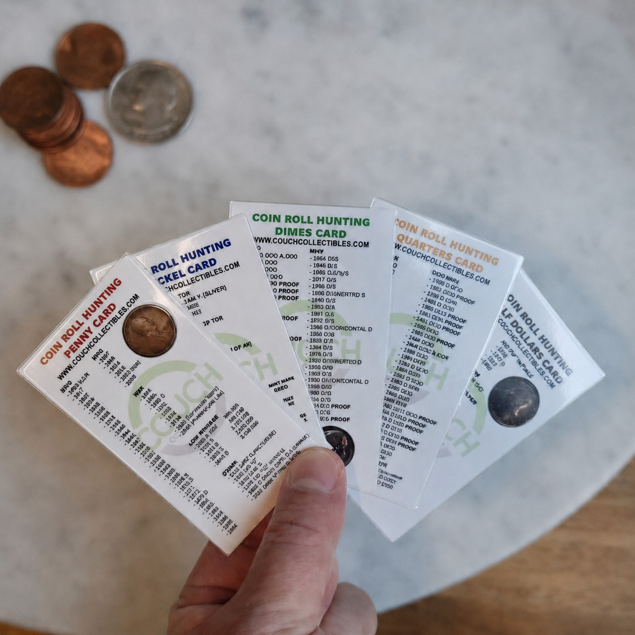 New Coin Roll Hunting Cards Laminated 2.6\ New Coin Roll Hunting Cards Laminated 2.6\