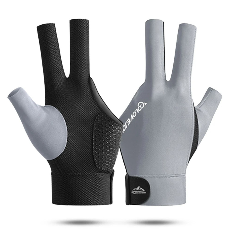 1pc Open Finger Billiard Glove Breathable Polyester Pool Snooker Training Gloves