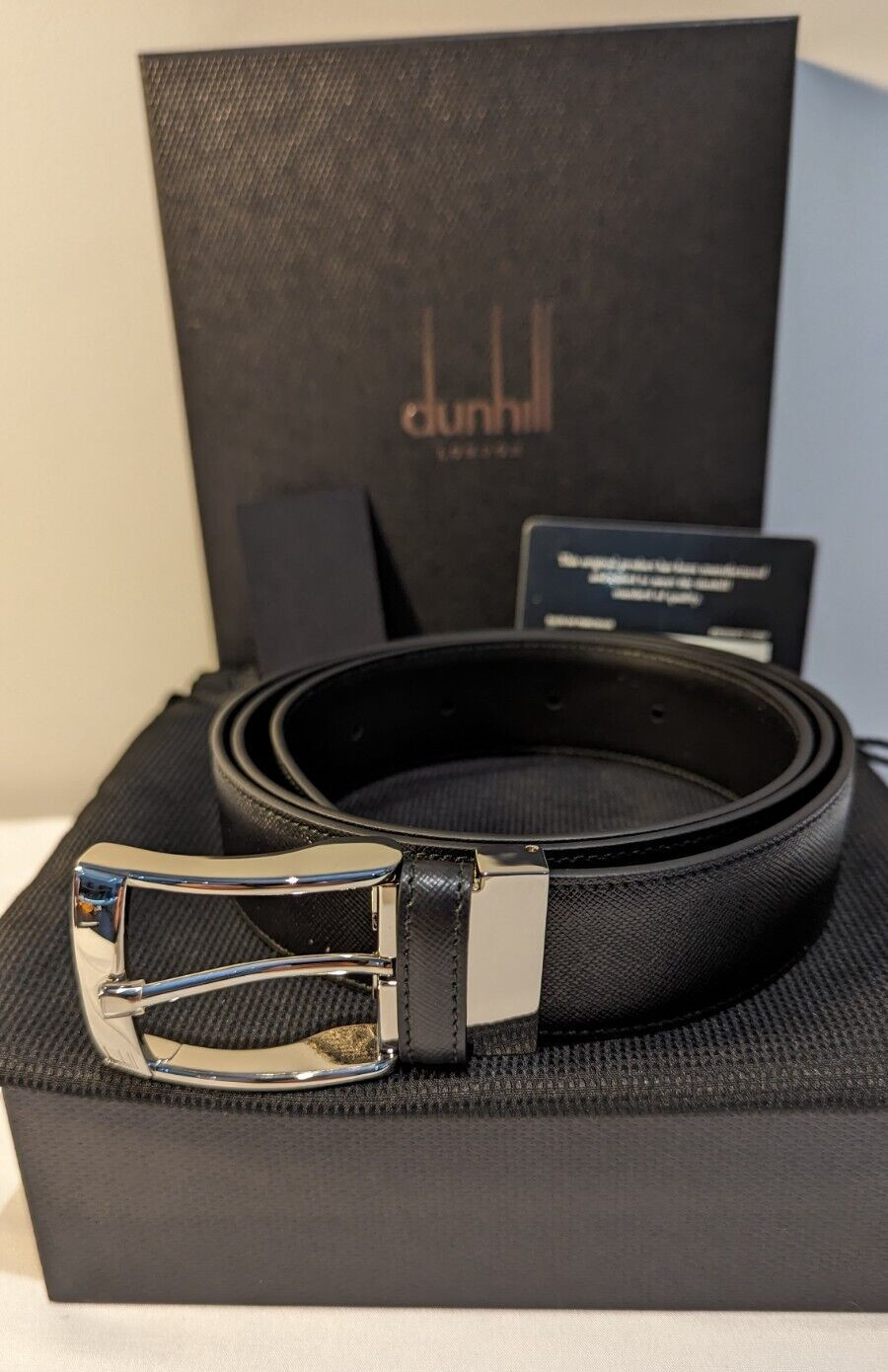 DUNHILL CADOGAN & SMOOTH LEATHER BELT WITH LEATHER KEEPER 35MM-SIZE UP TO 42 DUNHILL CADOGAN & SMOOTH LEATHER BELT WITH LEATHER KEEPER 35MM-SIZE UP TO 42