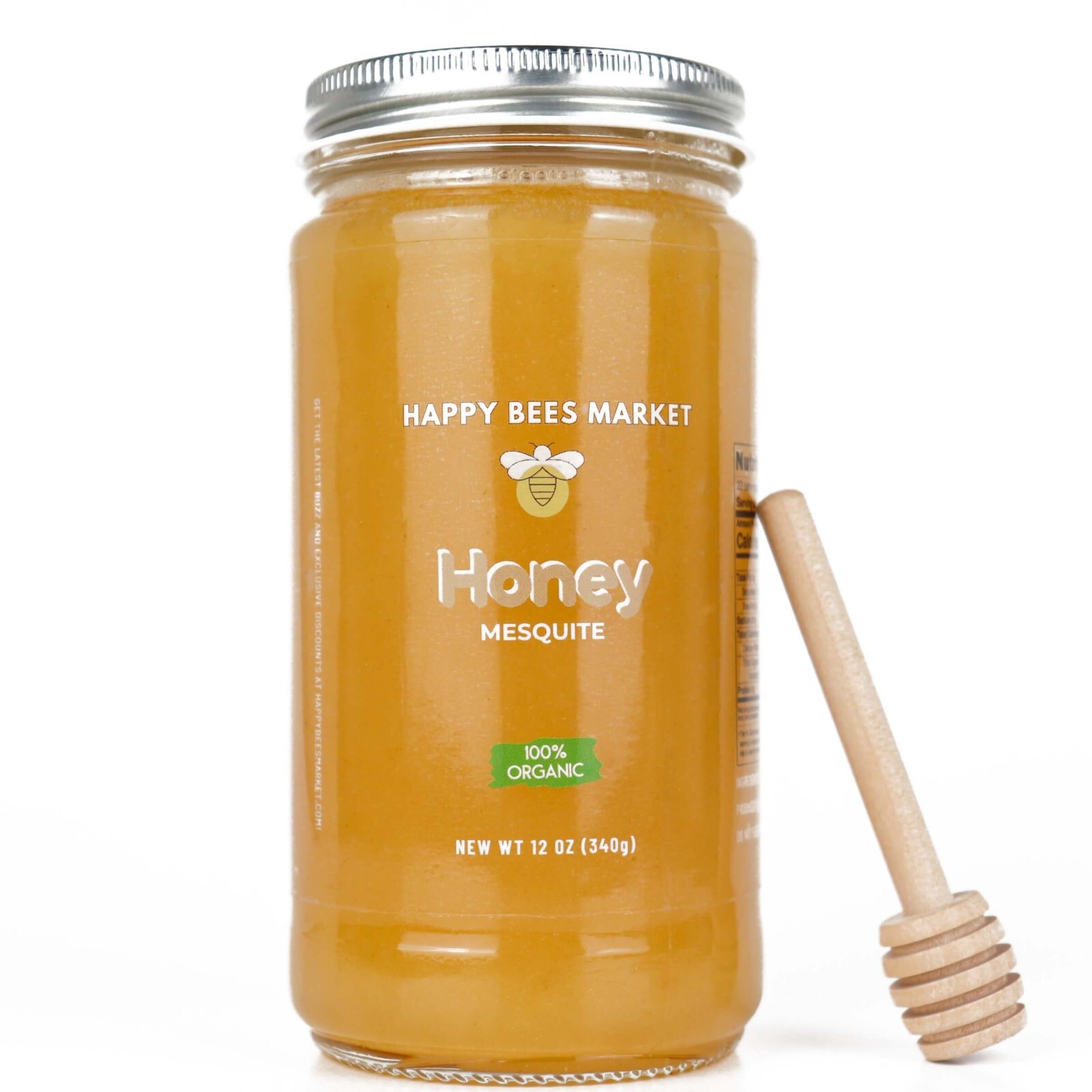 Happy Bees Market Mesquite Honey – Pure, Raw, and Unfiltered 100% Organic