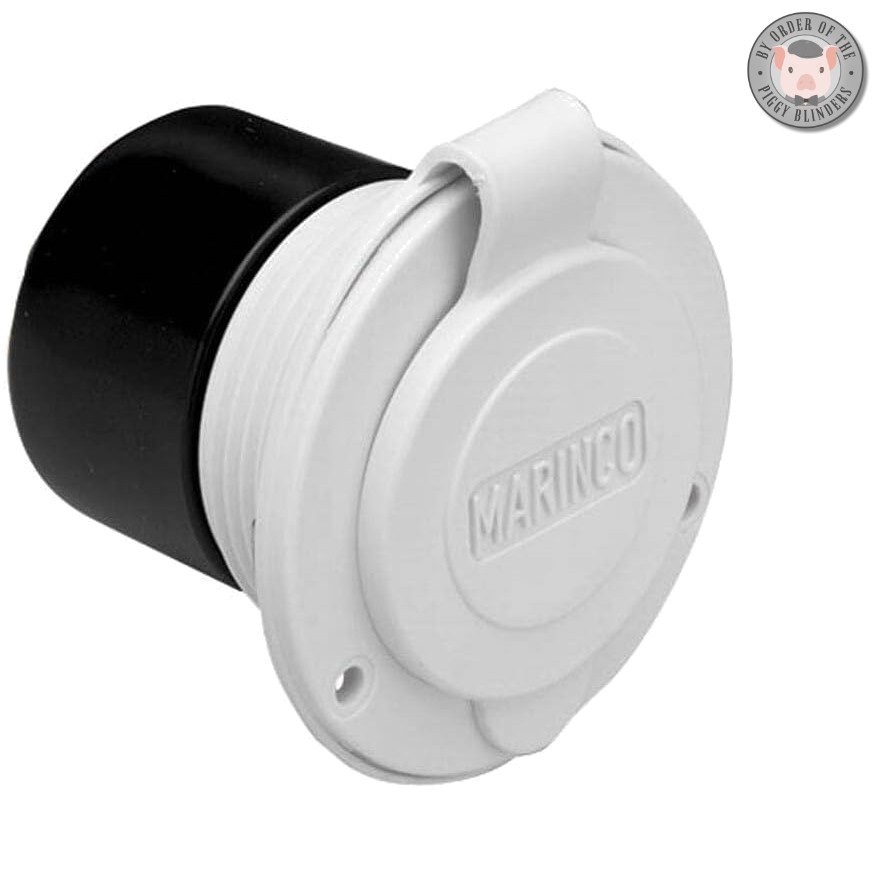UV Resistant White Marinco 15A Charging Inlet - Perfect for All Marine Devices