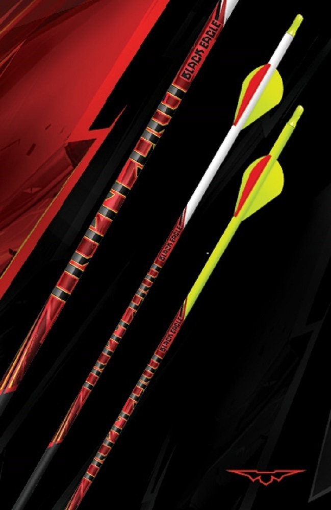 New Black Eagle Outlaw Carbon Arrows 350 White Crested & Blazer Vanes 1/2 Dozen
