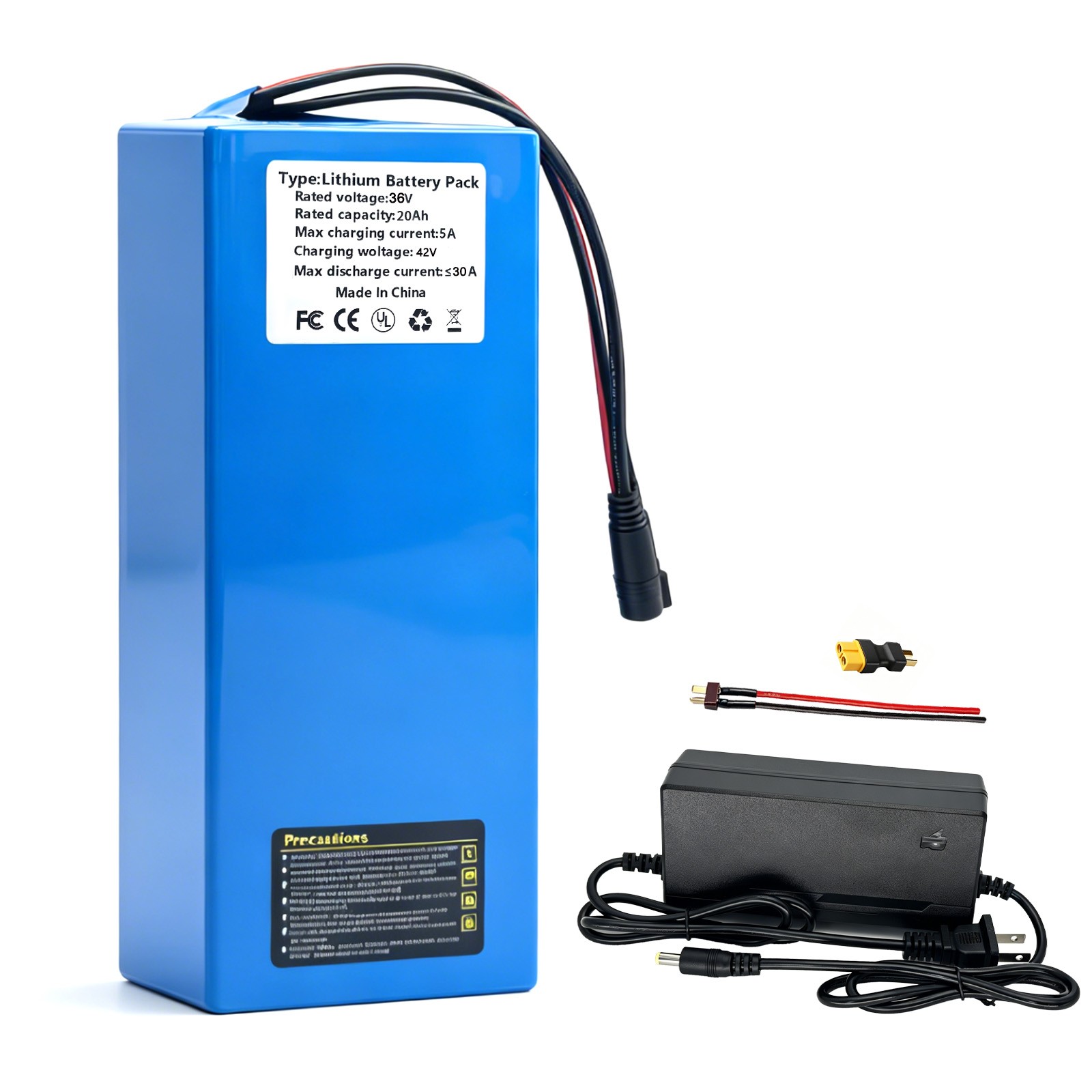 36V 20Ah Lithium Battery Pack for 100W-1000W Electric Bicycle Motor,with 30A BMS