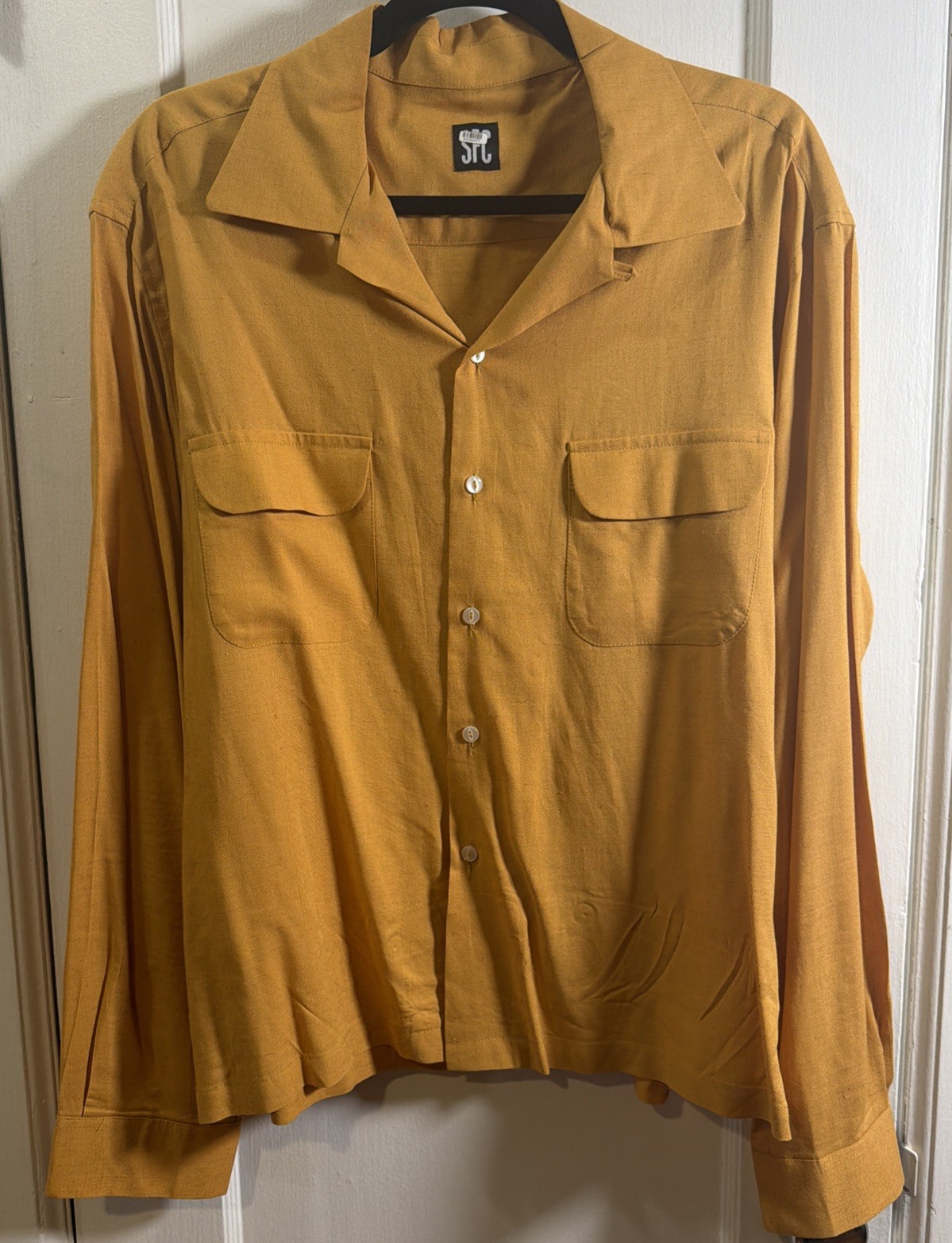 Scott Fraser Collection SFC Ochre Cuban Collar Slub Linen Shirt Retail $270 XL Scott Fraser Collection SFC Ochre Cuban Collar Slub Linen Shirt Retail $270 XL