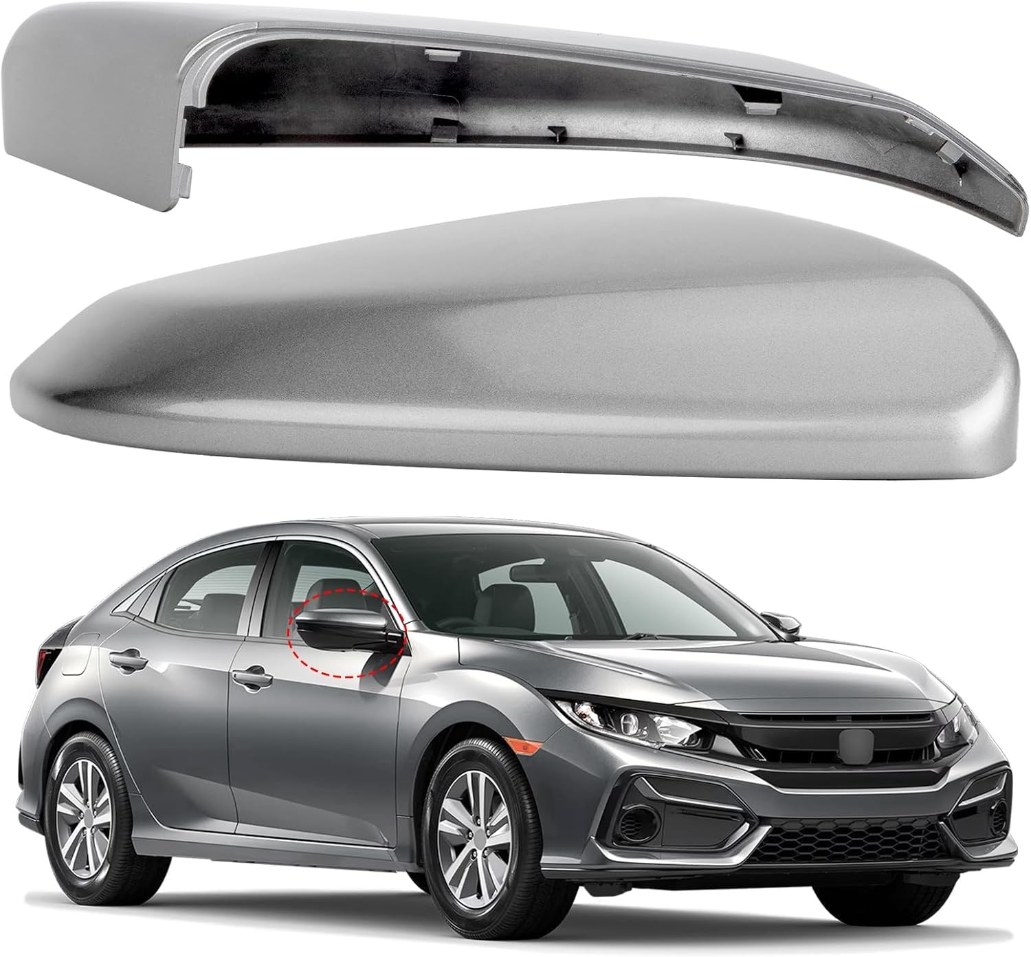 Passenger Side Mirror Cover Replacement for Honda Civic 2016-2021, Insight 2019-