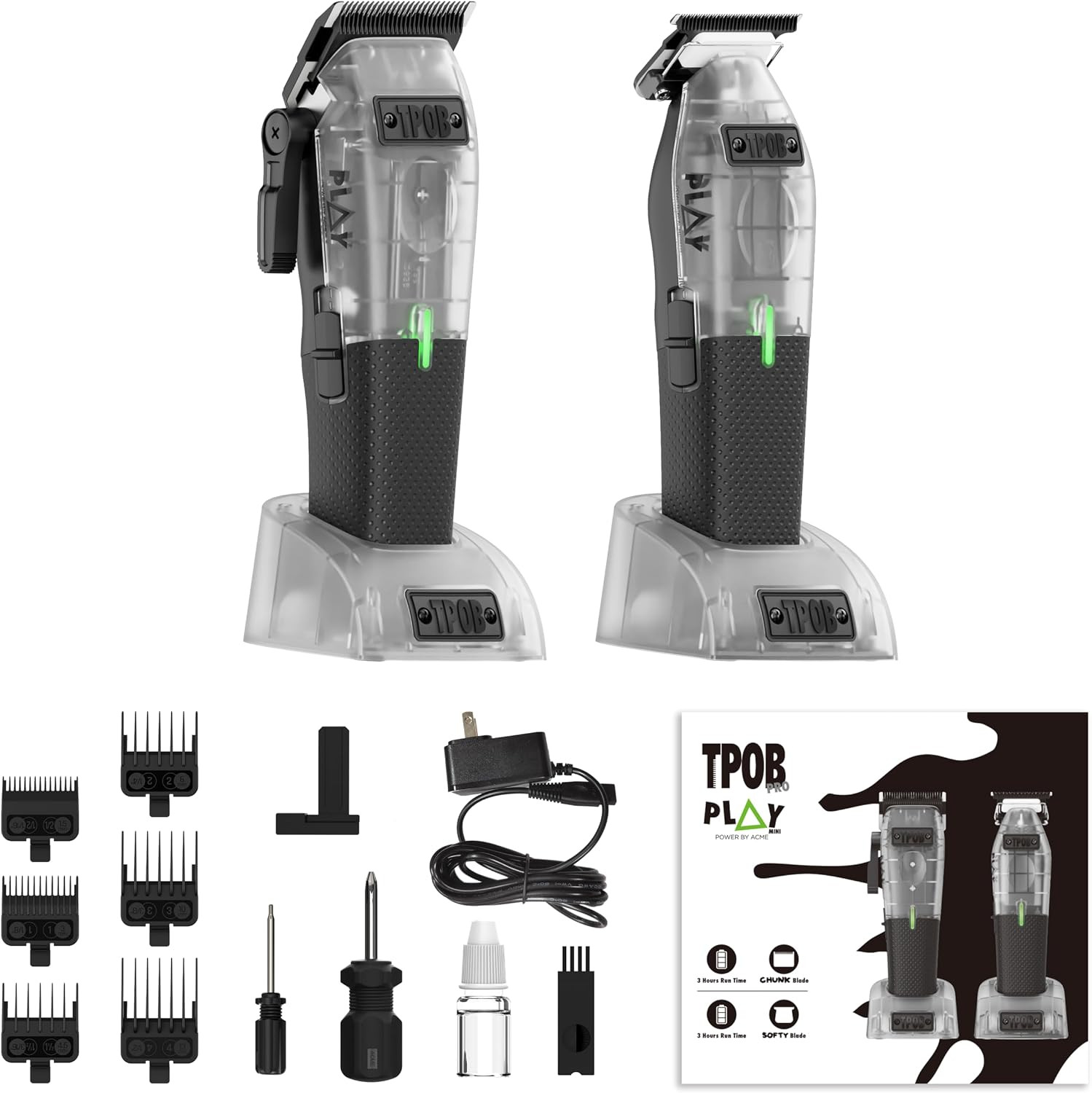 Mini Play Professional Hair Clippers for Men — Dual Speed 6000-7500 RPM Compact