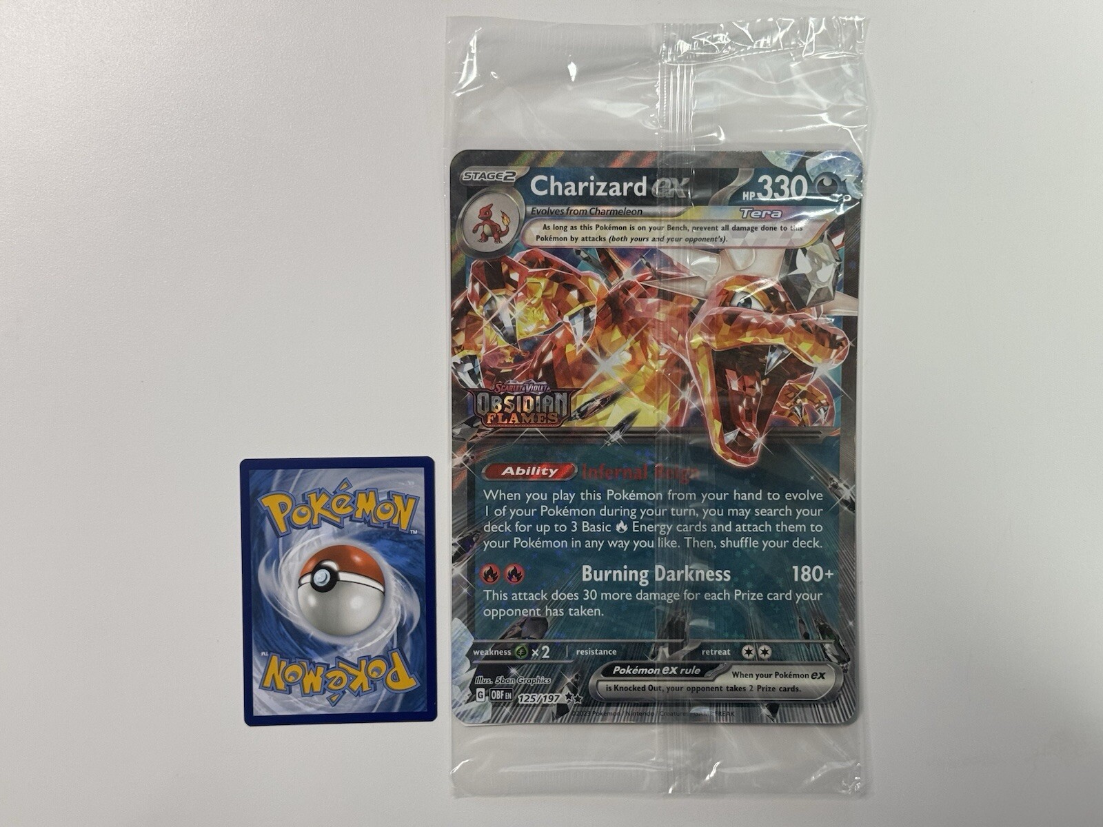 EU Exclusive Charizard EX 125/197 Obsidian Flames JUMBO Stamped Promo SEALED EU Exclusive Charizard EX 125/197 Obsidian Flames JUMBO Stamped Promo SEALED