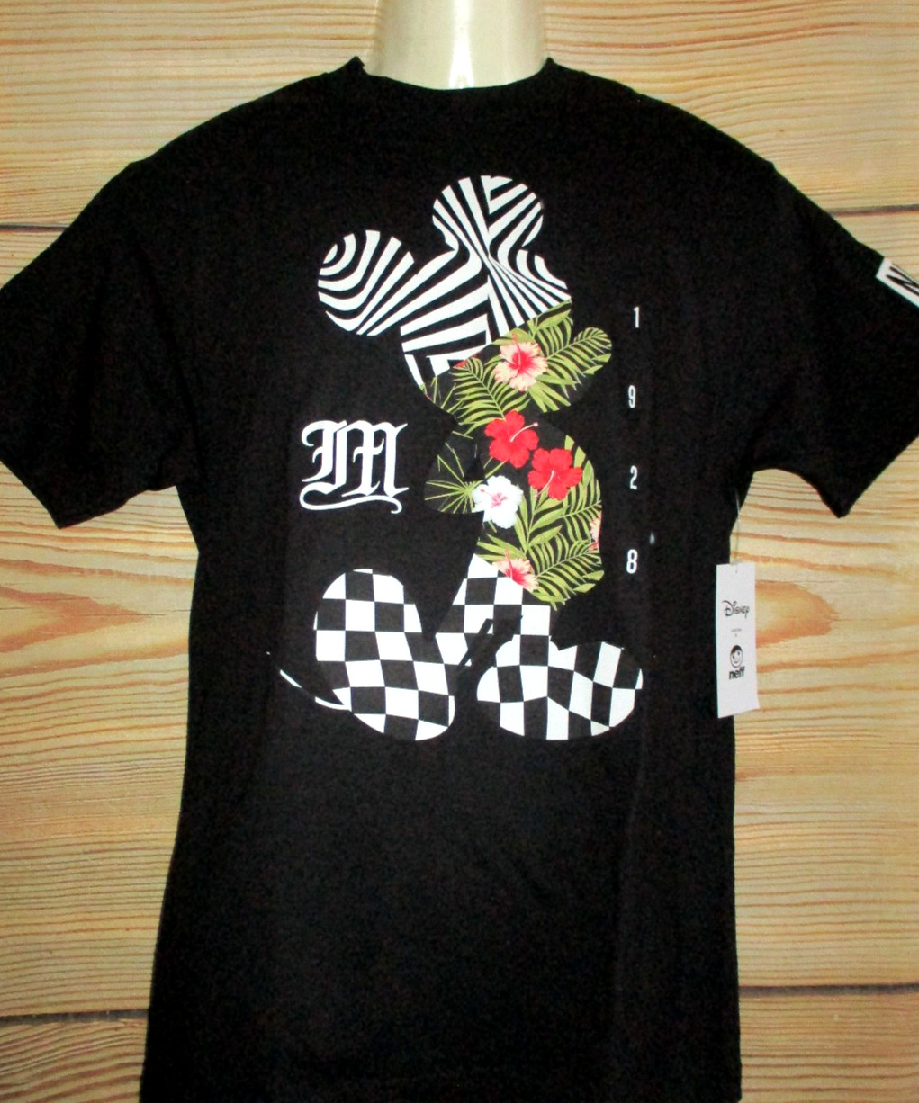 MENS NEFF DISNEY TROPICAL CHECKER MICKEY MOUSE BLACK T-SHIRT SIZE M MENS NEFF DISNEY TROPICAL CHECKER MICKEY MOUSE BLACK T-SHIRT SIZE M