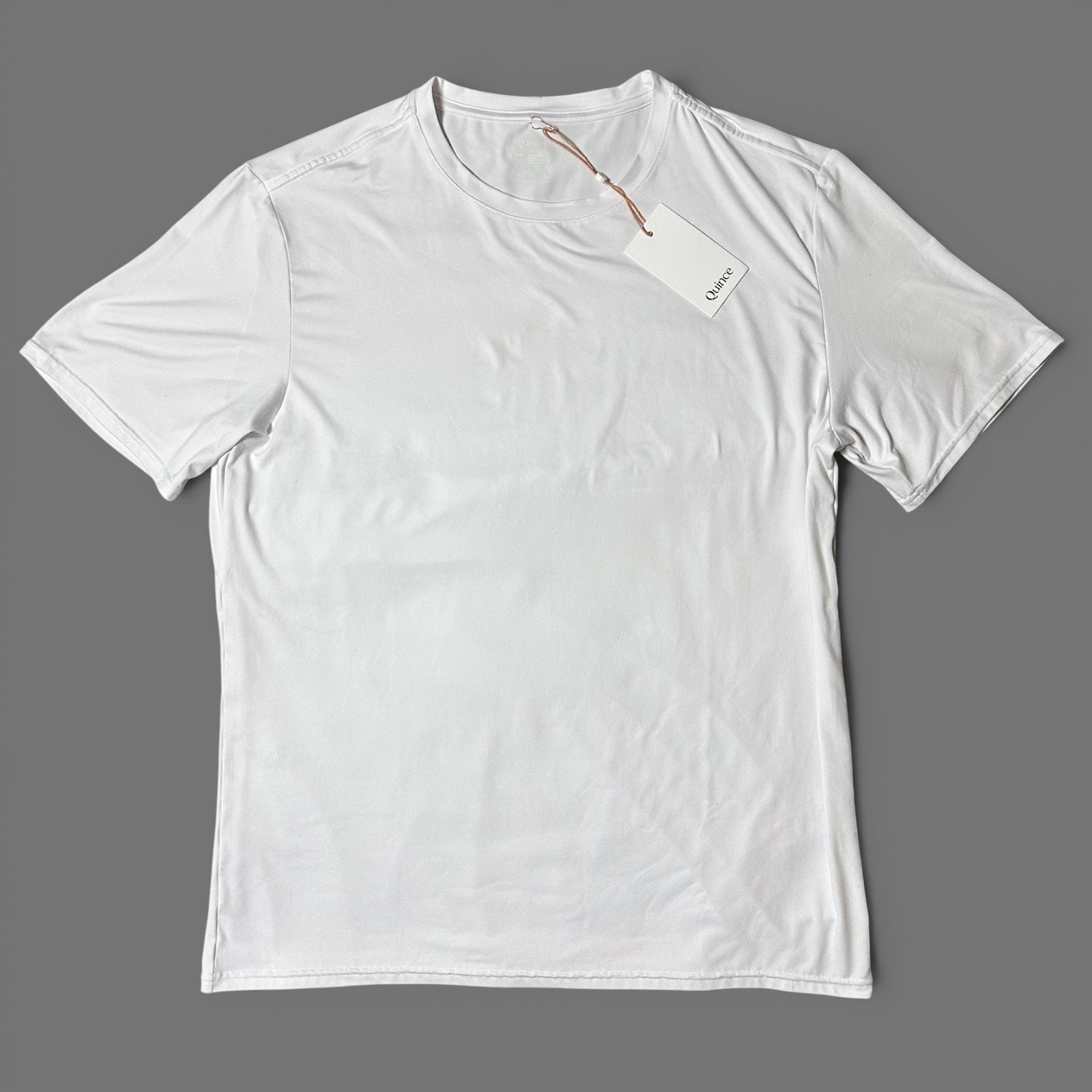 Quince Flowknit Breeze Performance Tee Mens Sz L White Wicking T-Shirt NWT Quince Flowknit Breeze Performance Tee Mens Sz L White Wicking T-Shirt NWT