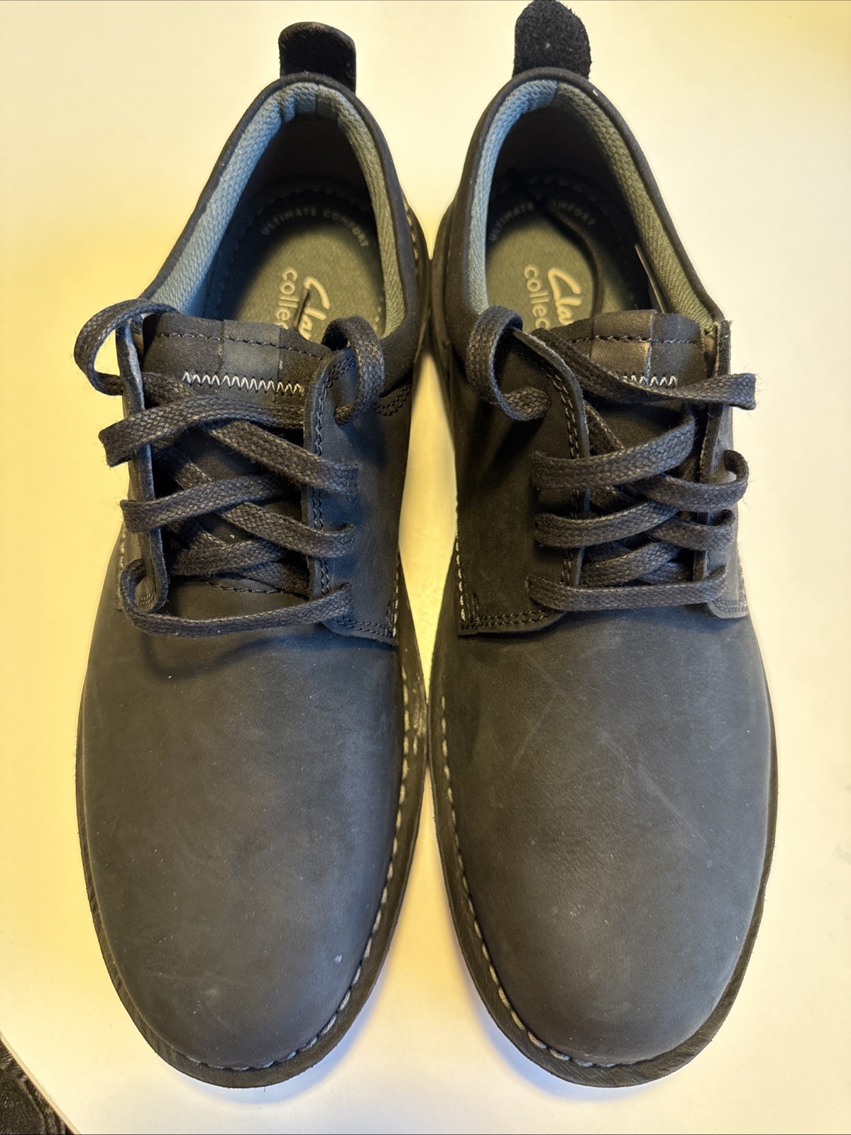Clarks Collection Eastridge Low Men’s 9 W Black Leather Lace Up Shoes