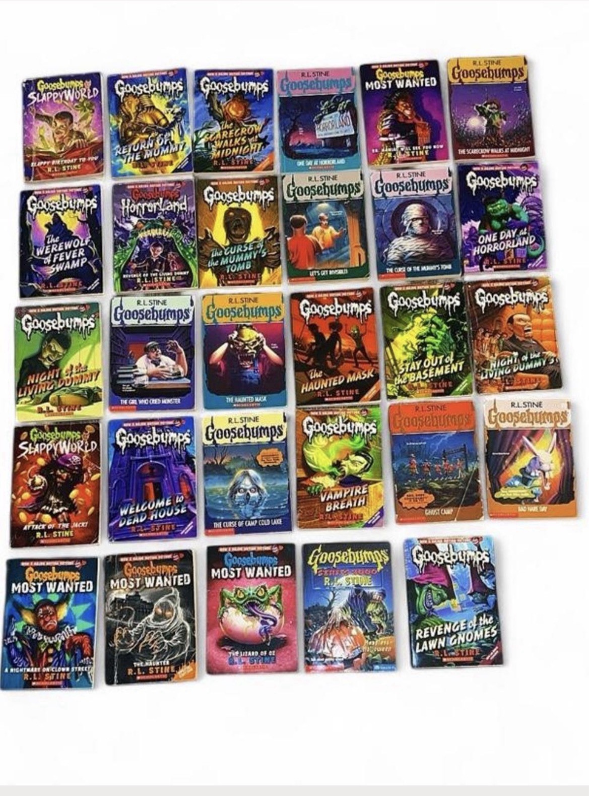 🎃 Huge Goosebumps Book Lot 29 Books R.L. Stine Classic Series 2000 SlappyWorld