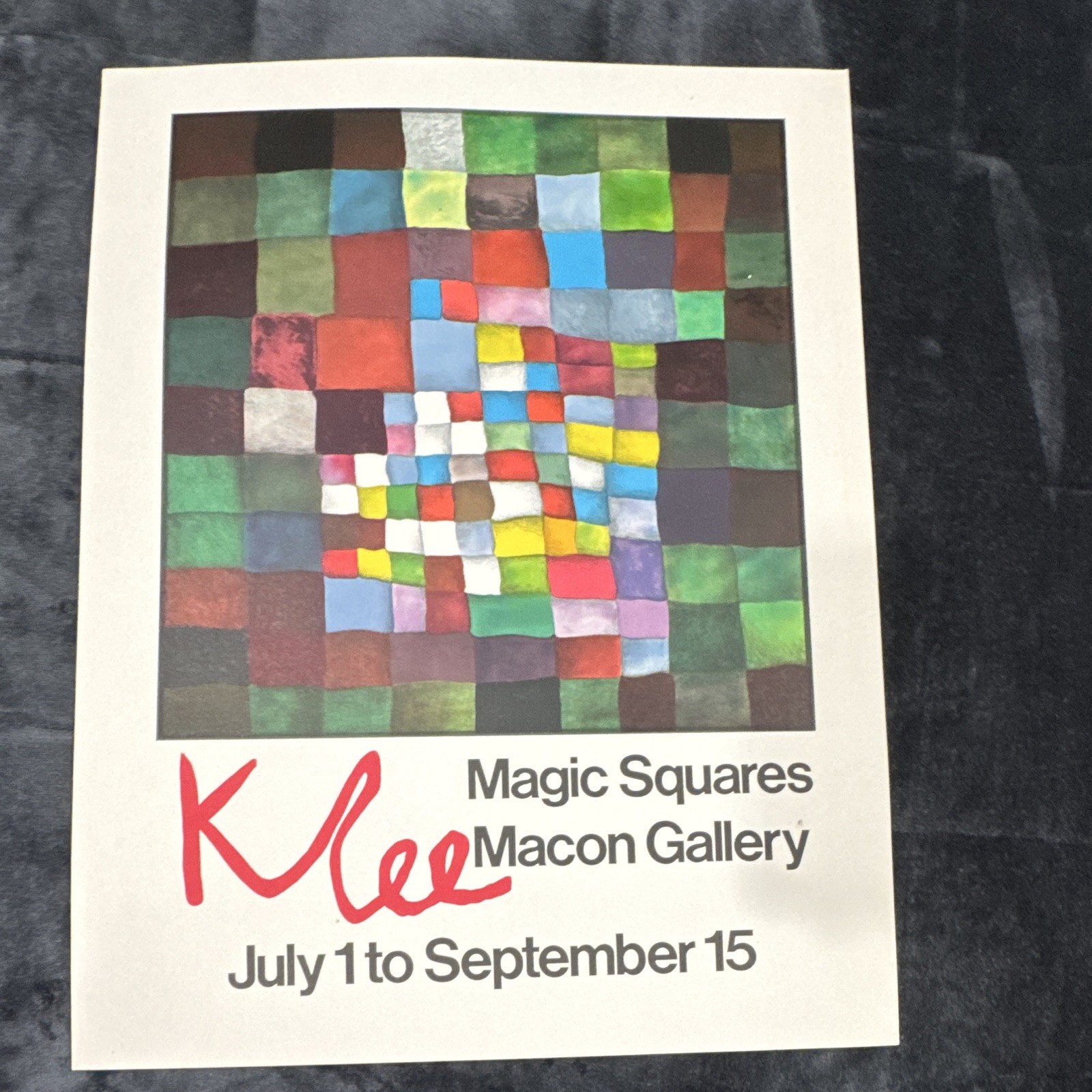 VINTAGE 1978 PAUL KLEE MACON GALLERY EXHIBITION POSTER BLOSSOMING MAGIC SQUARES VINTAGE 1978 PAUL KLEE MACON GALLERY EXHIBITION POSTER BLOSSOMING MAGIC SQUARES