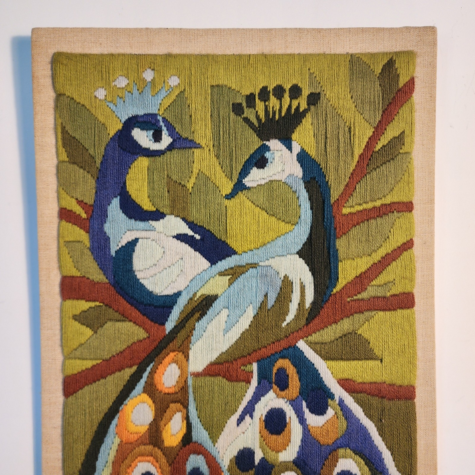 Swedish Vintage NIAB Nordiska WALL TAPESTRY WOOL DECOR PEACOCKS SIGNED 1982 Art Swedish Vintage NIAB Nordiska WALL TAPESTRY WOOL DECOR PEACOCKS SIGNED 1982 Art