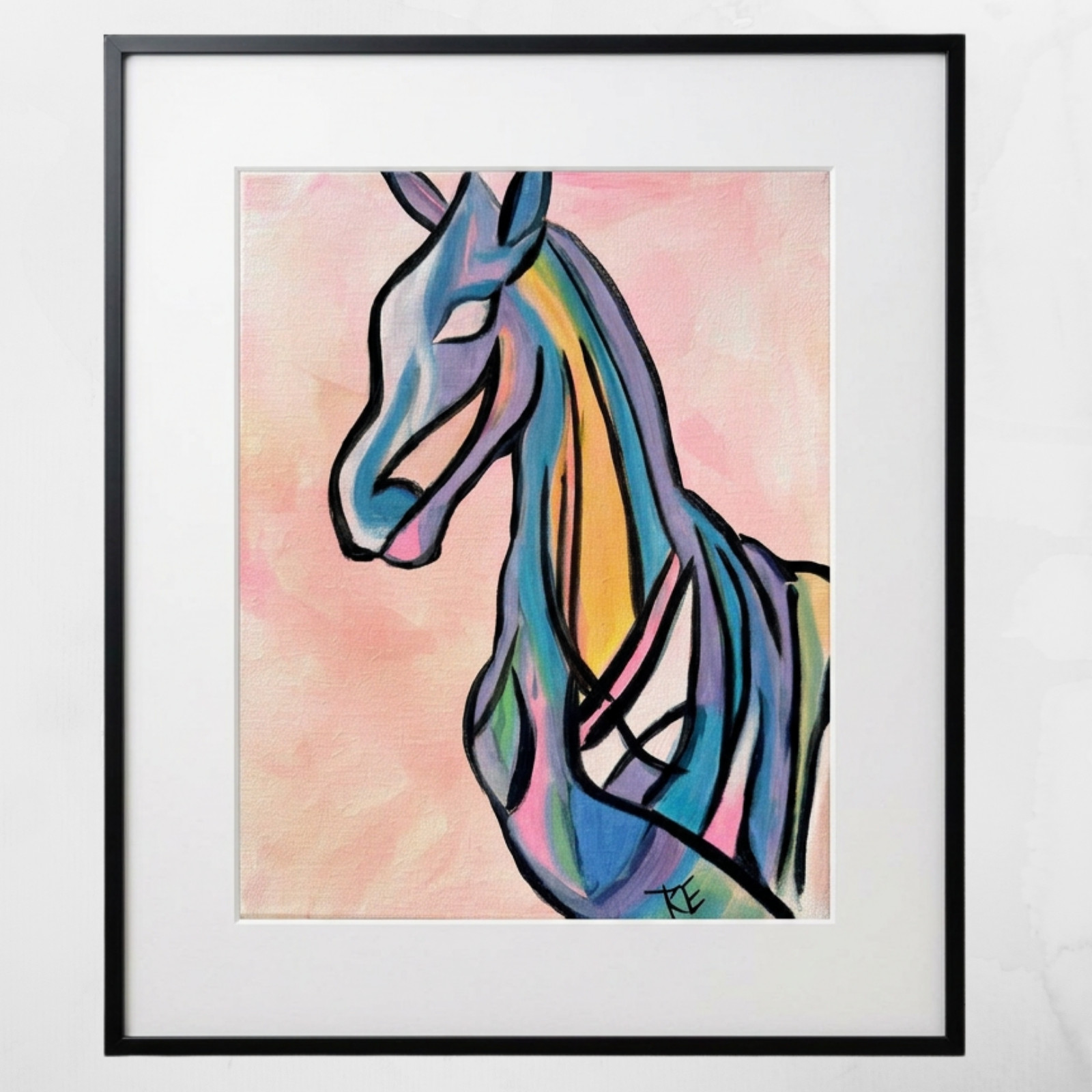 EMBRY Original 11x14 Acrylic Horse Painting 