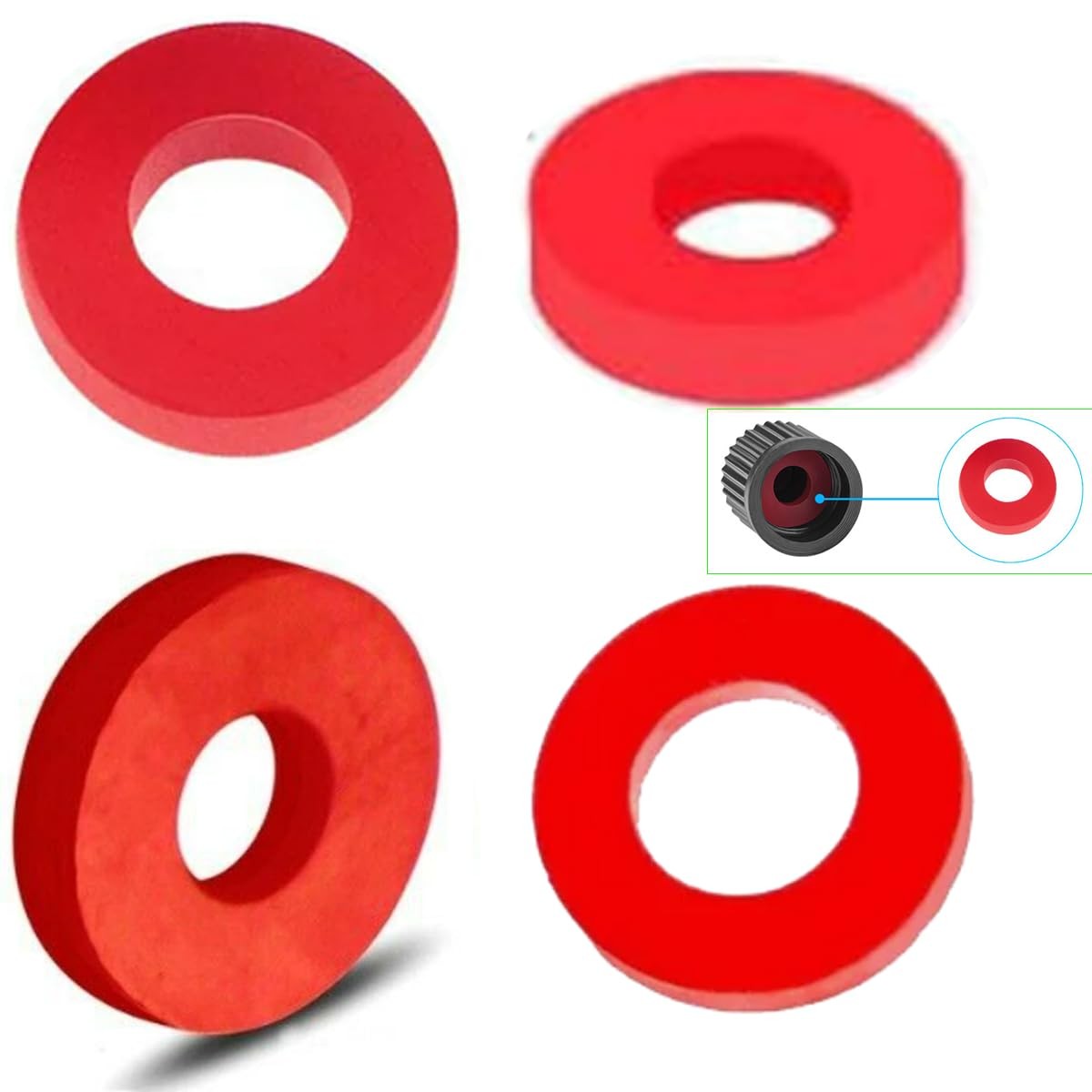 100 Pack Tire Valve Stem Caps Gasket O Ring Replacement Universal Leak-Proof Sea
