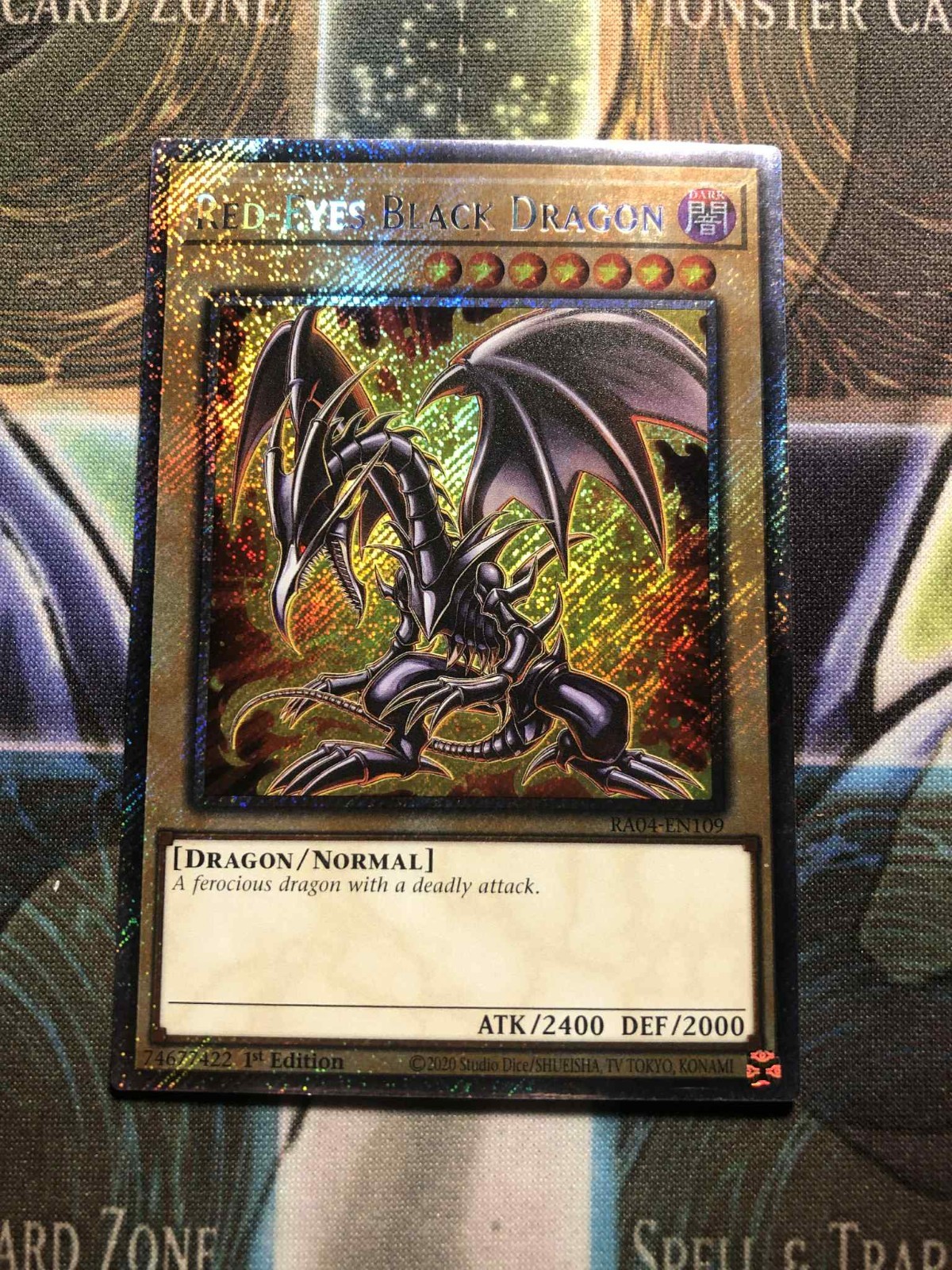 * RED-EYES BLACK DRAGON * ALT ART PLATINUM SECRET RARE RA04-EN109 YUGIOH MP22