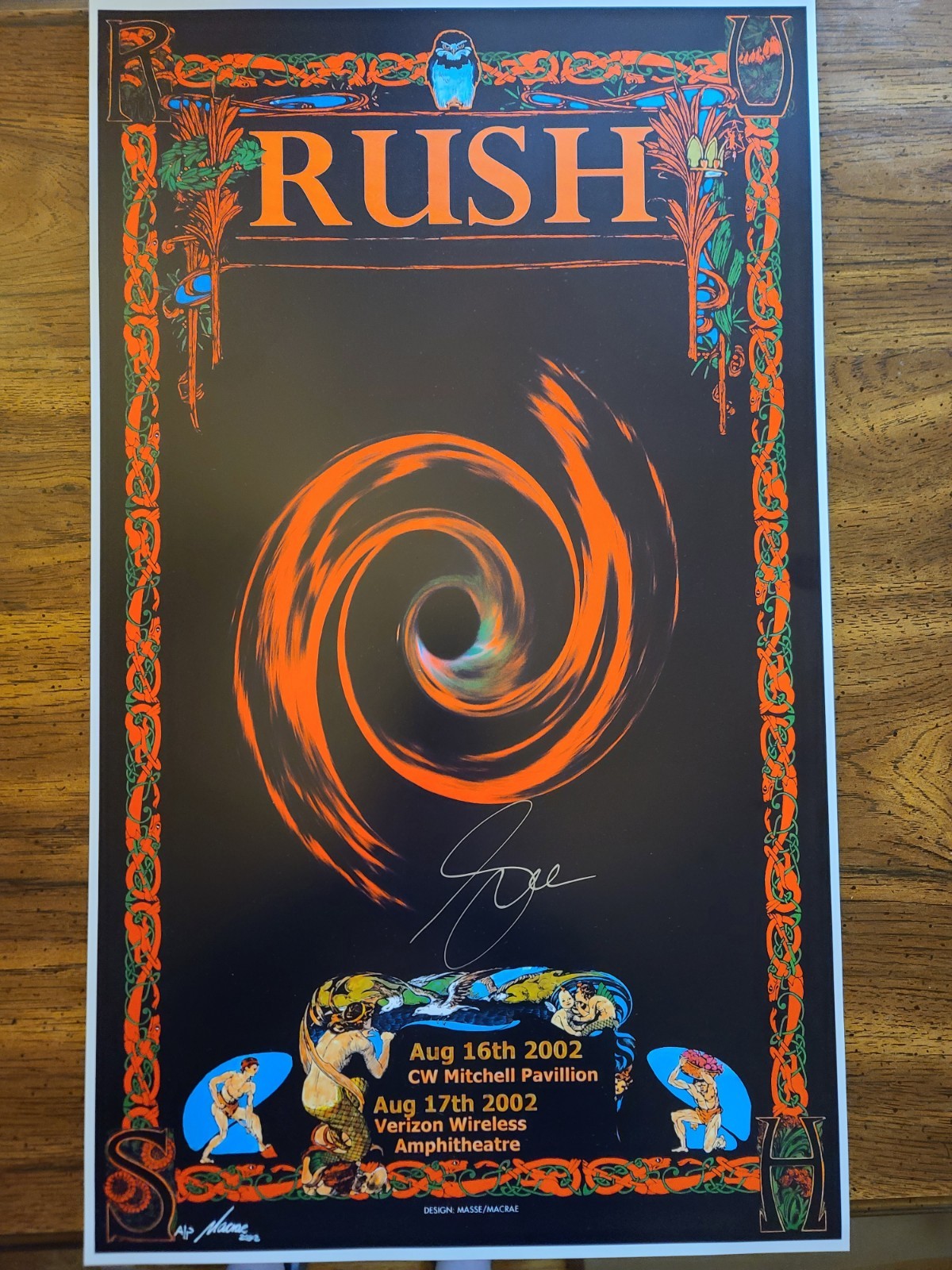 Geddy Lee Signed RUSH Original Concert Show Poster 14\ Geddy Lee Signed RUSH Original Concert Show Poster 14\