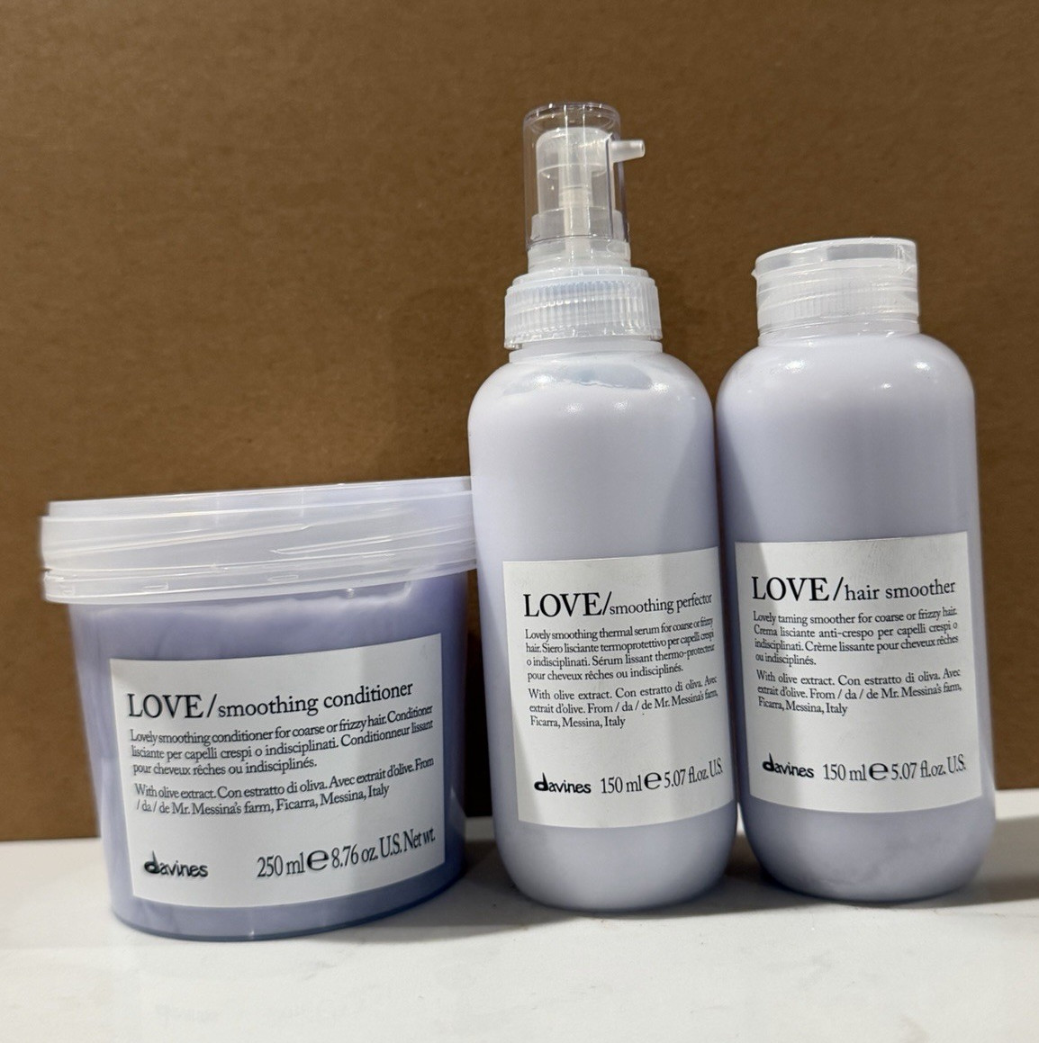 Davines LOVE Smoothing Anti-Frizz Conditioner  250ml + Perfector + Smoother