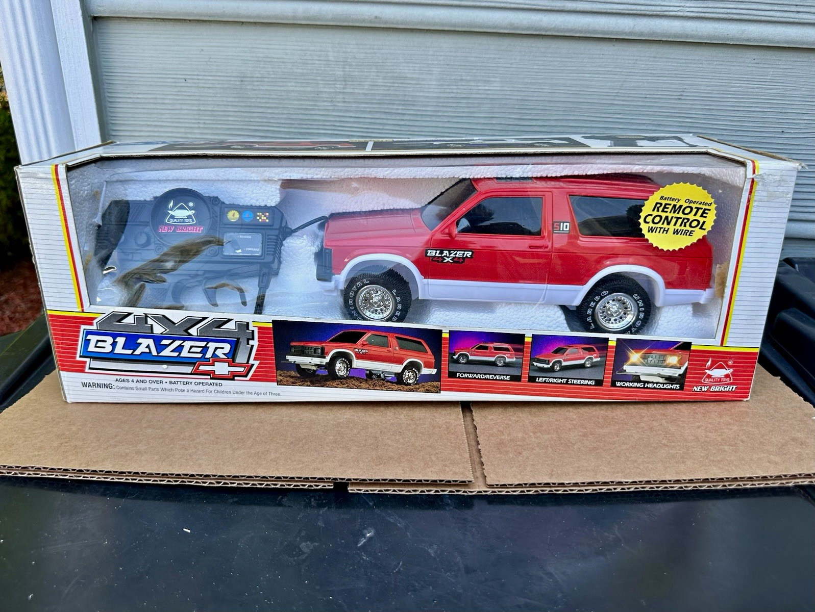 Vintage 1994 New Bright Chevy S10 Blazer 4x4 Wired RC Remote Control Truck 254-1
