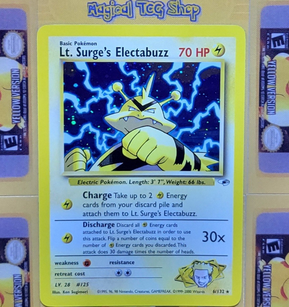 Pokemon Lt Surge\'s Electabuzz Gym Heroes Holo Rare 6/132 NM