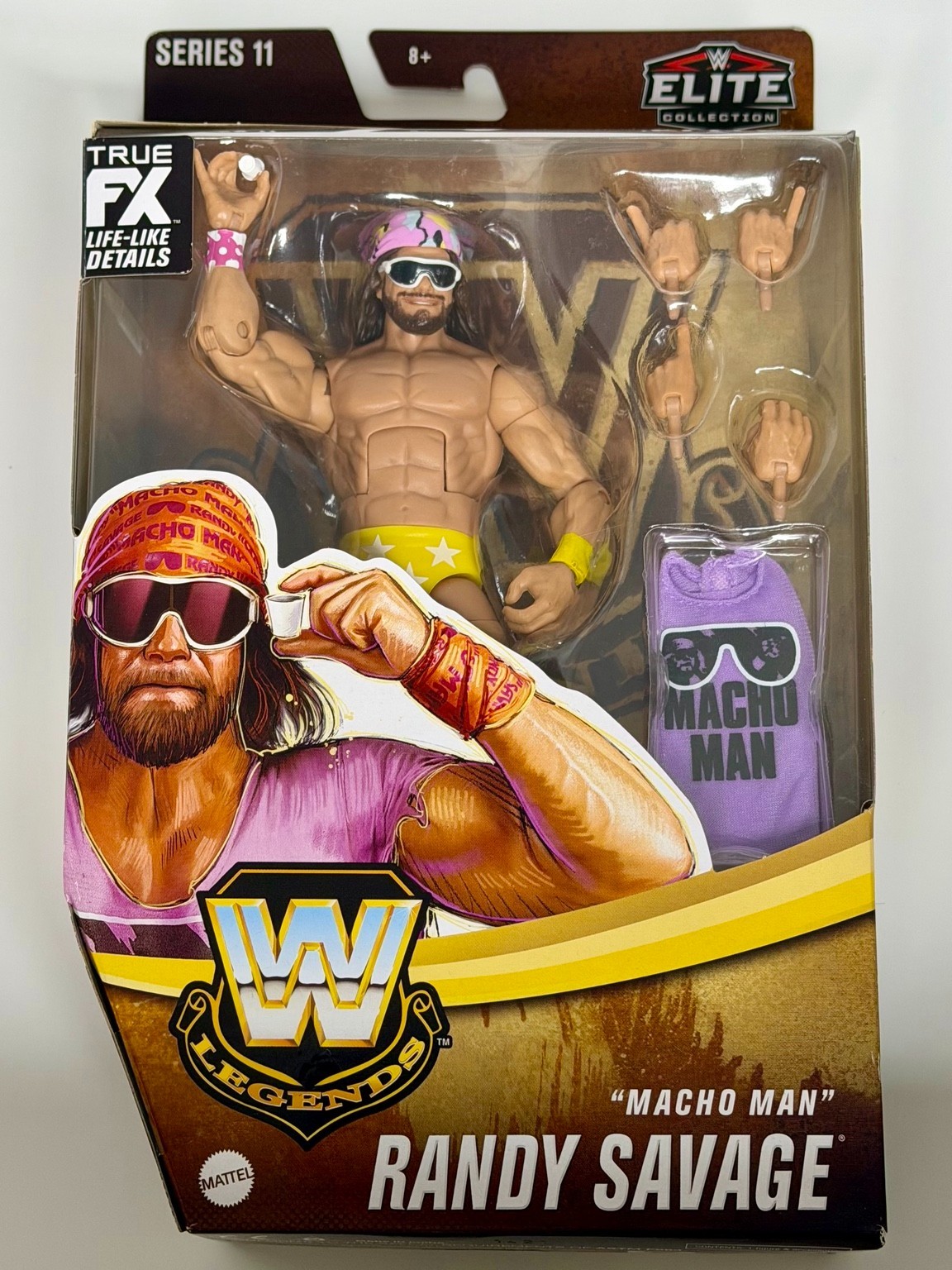WWE Elite Legends 11 Macho Man Randy Savage Yellow Trunks Chase Mattel 2021